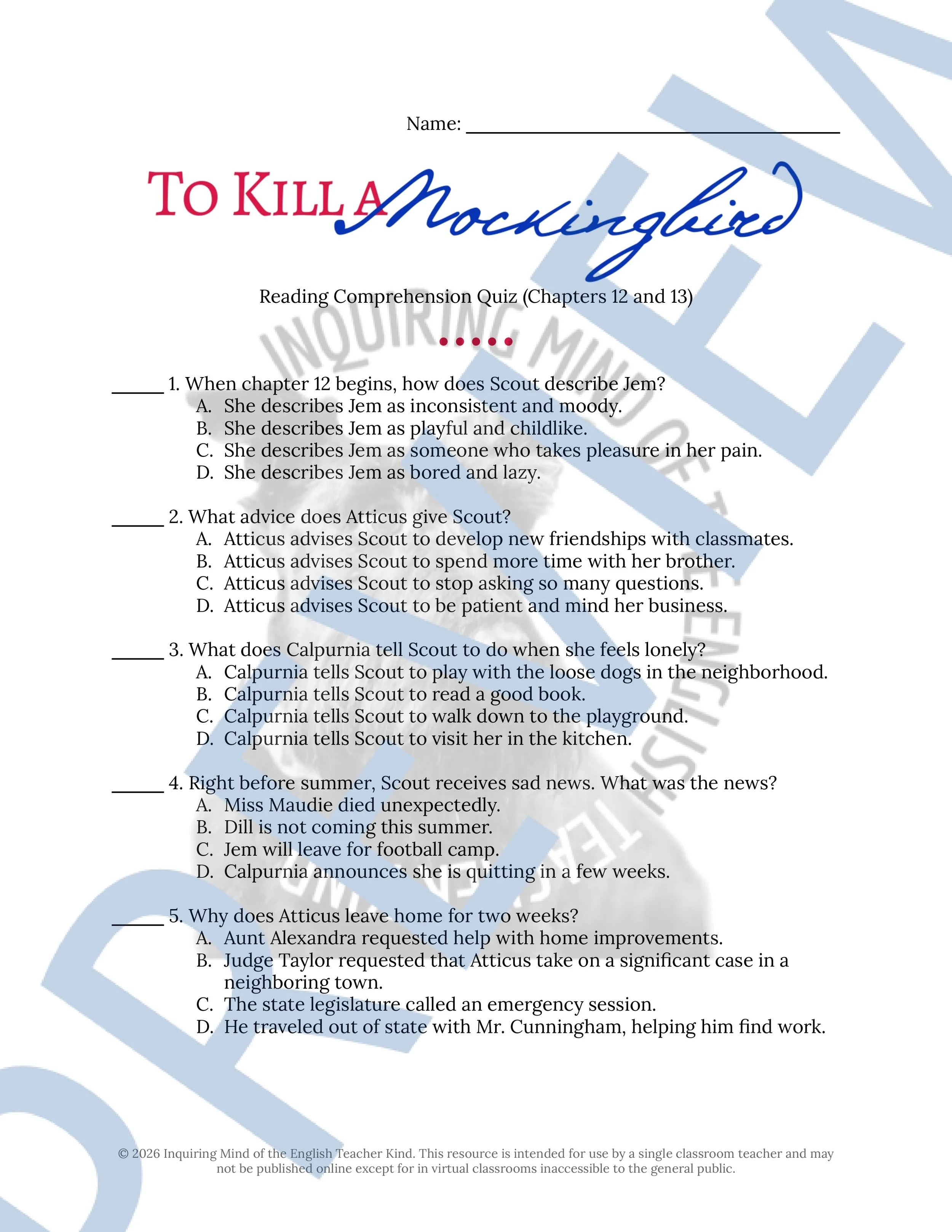 To Kill a Mockingbird Chapters 12 and 13 Quiz and Answer Key (1).jpg