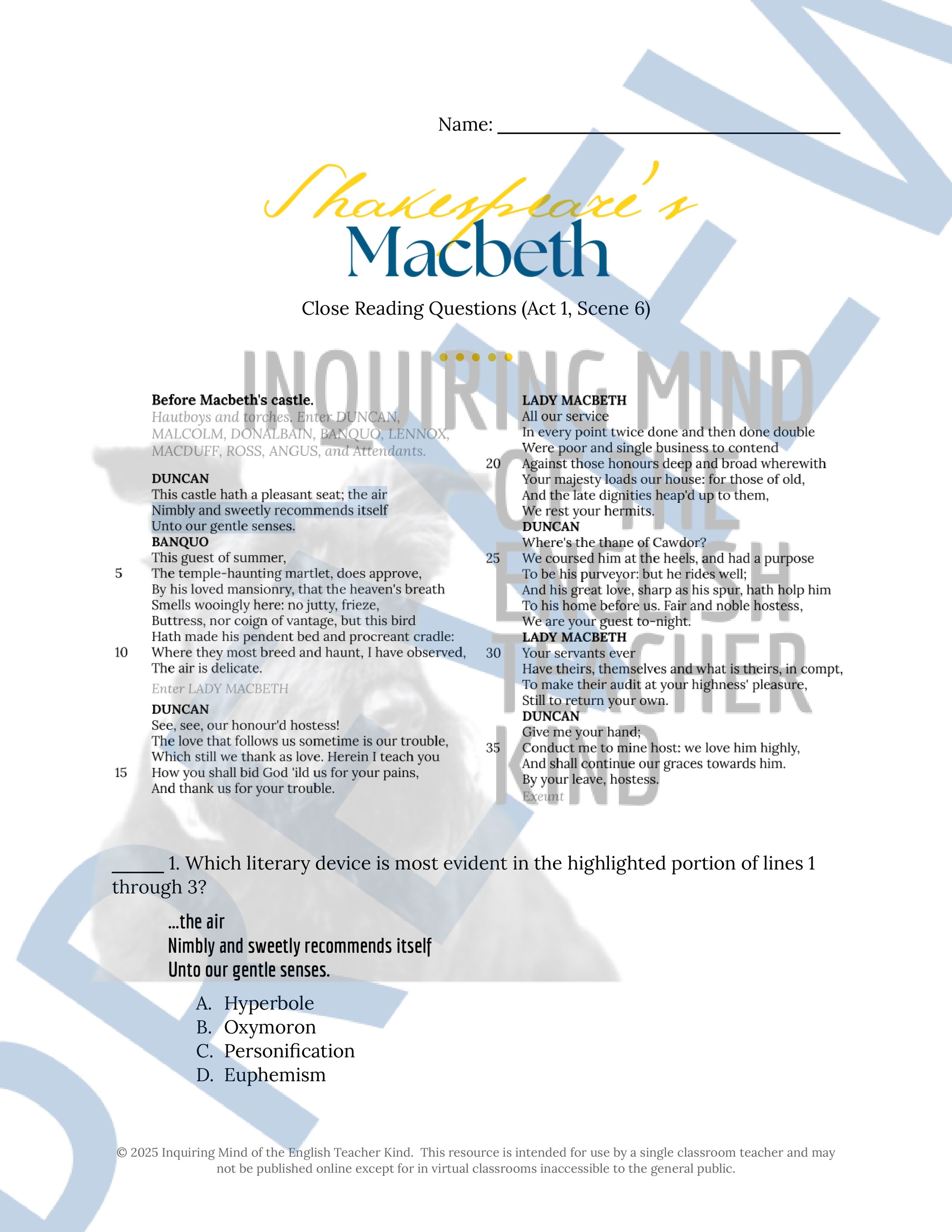 Macbeth Act 1.6 Close Reading Worksheet and Answer Key from Inquiring Mind of the English Teacher Kind (1).jpg