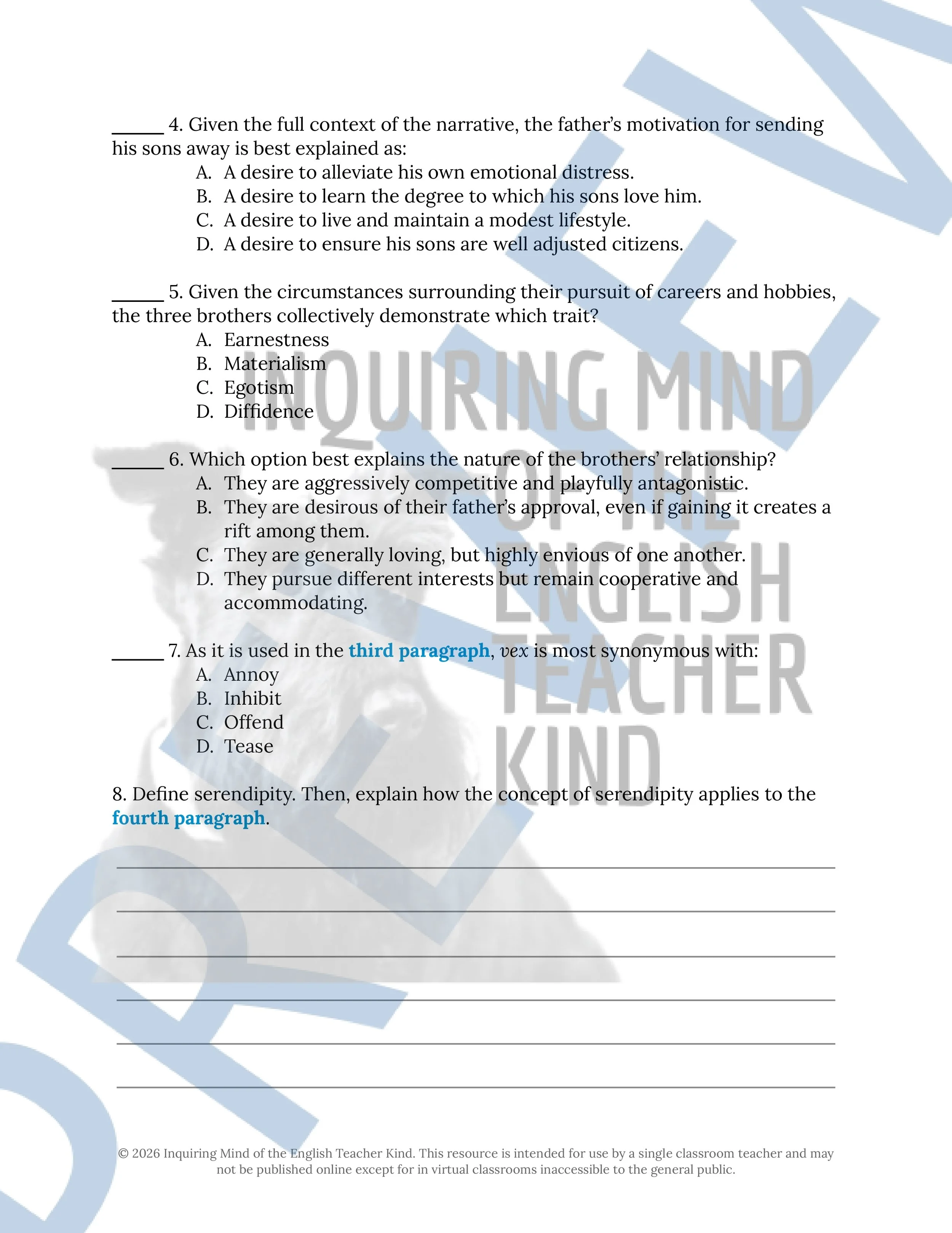 The Three Brothers Grimm's Fairy Tale Close Reading Analysis Worksheet (2).jpg