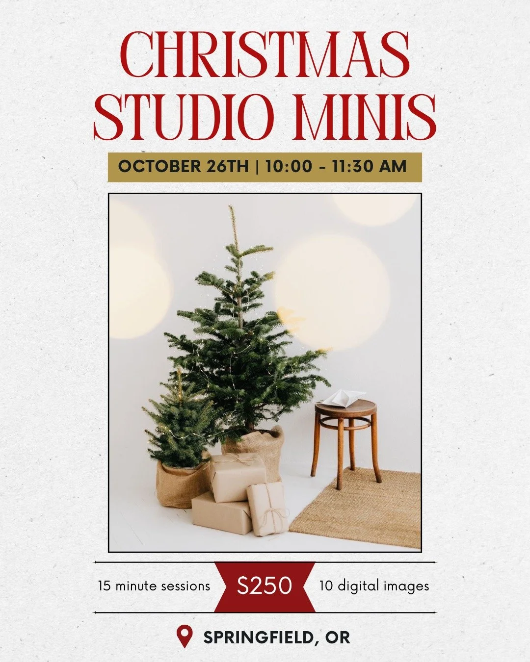 🎄 Now Booking: Christmas Studio Minis &ndash; Springfield, OR

I&rsquo;m thrilled to be offering Christmas Studio Mini Sessions in Springfield, Oregon this year! While I&rsquo;m not based in Springfield, I&rsquo;ll be making a special trip just for 