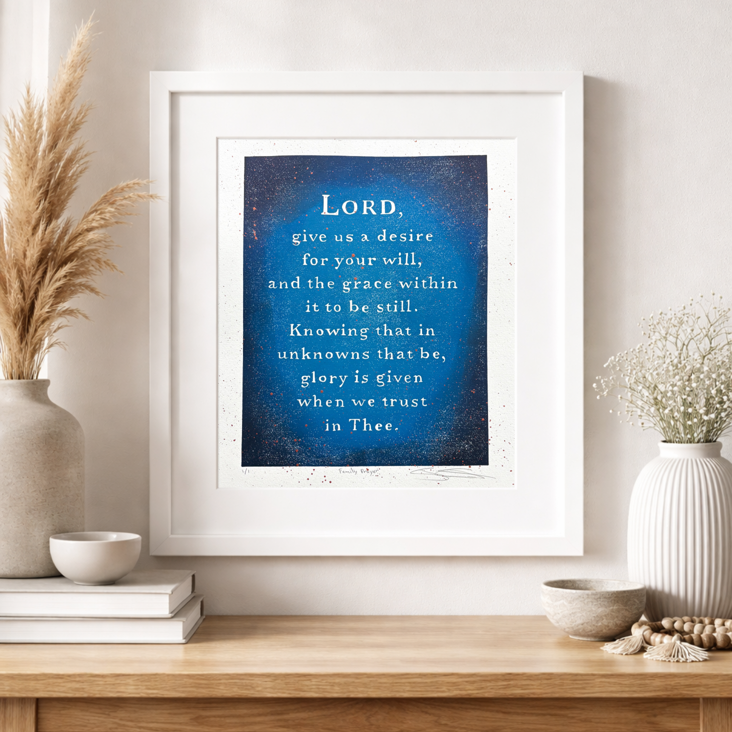 Family Prayer - Handmade Monoprint