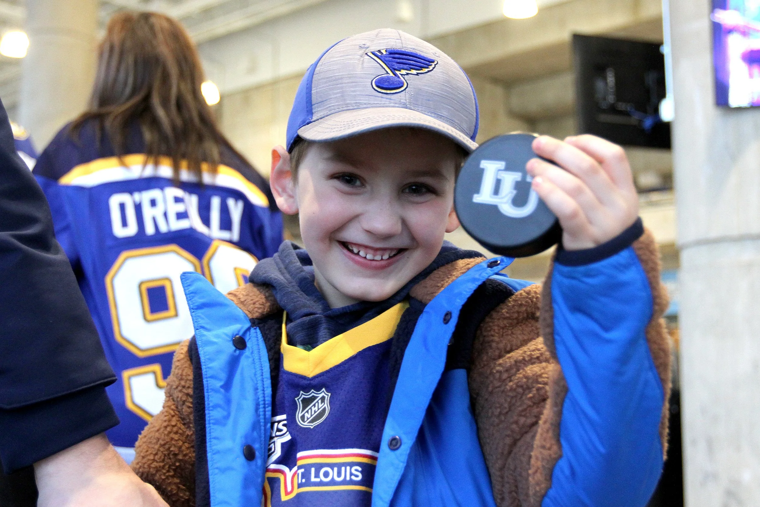 LU Night at the Blues promotional puck