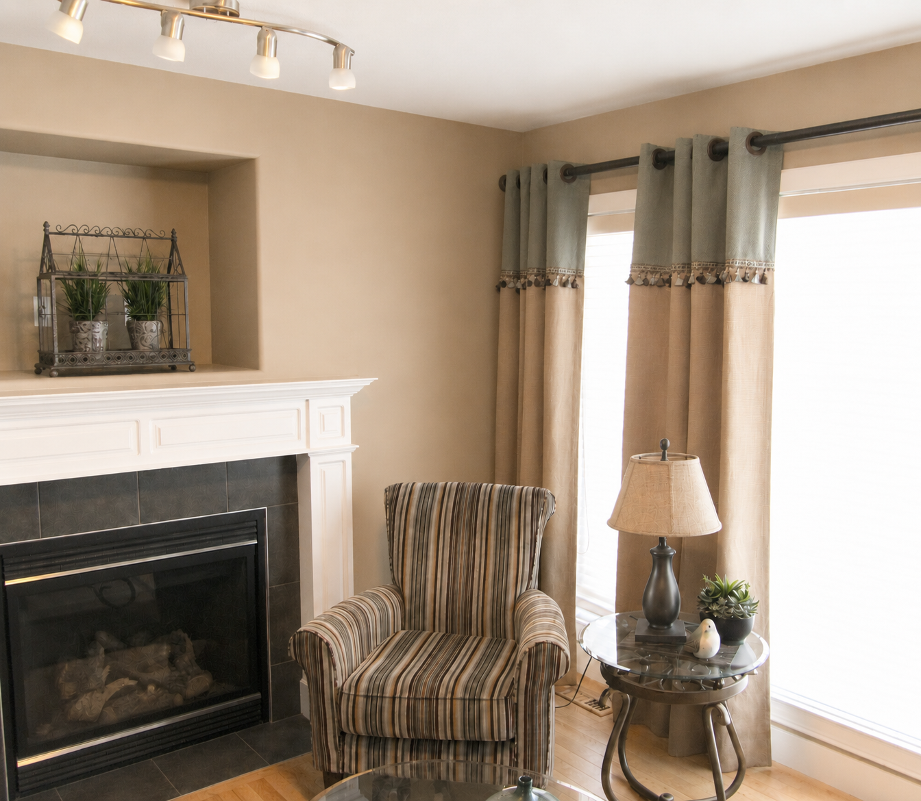 Custom Draperies in Traditional Living Room
