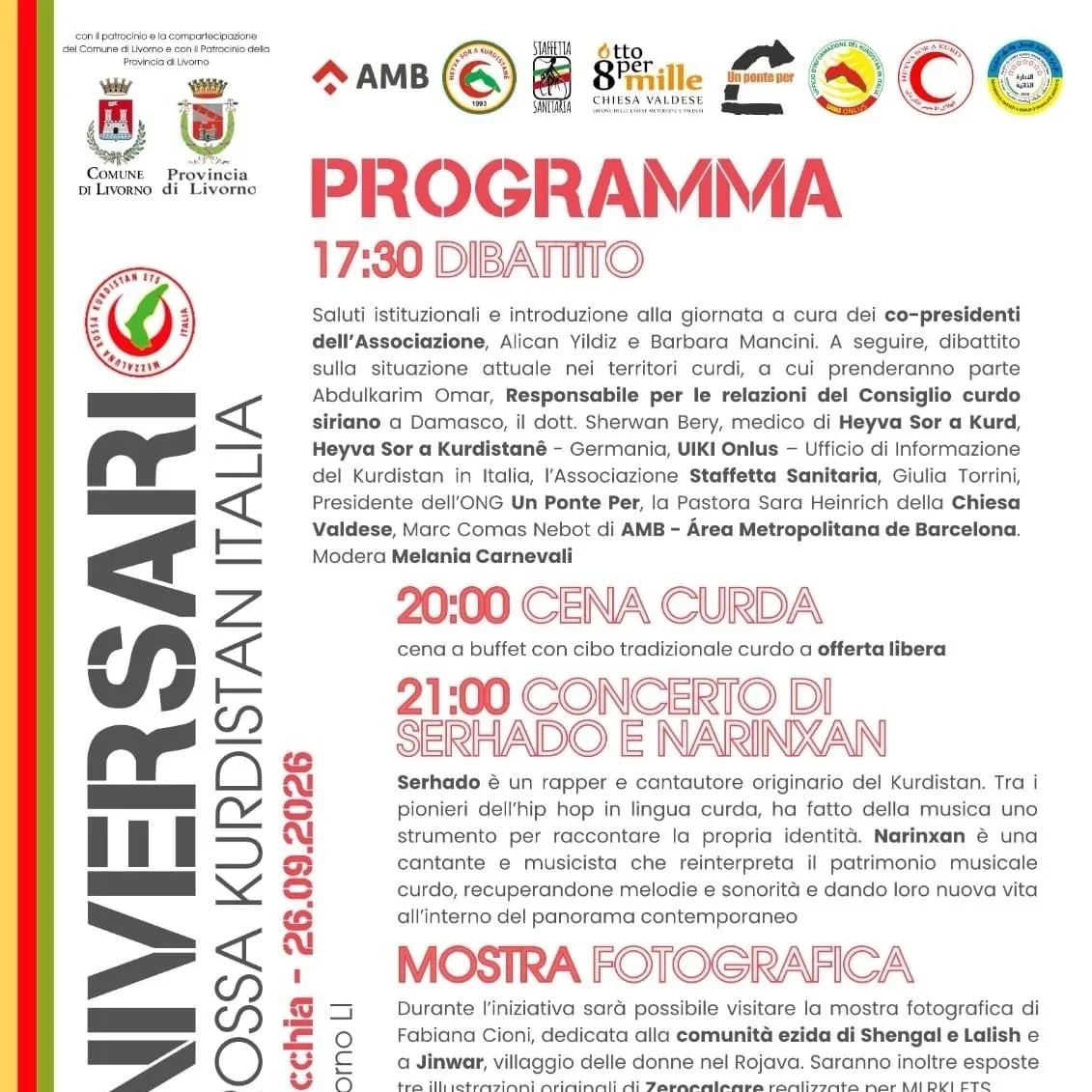 XI Anniversario Mezzaluna Rossa Kurdistan Italia