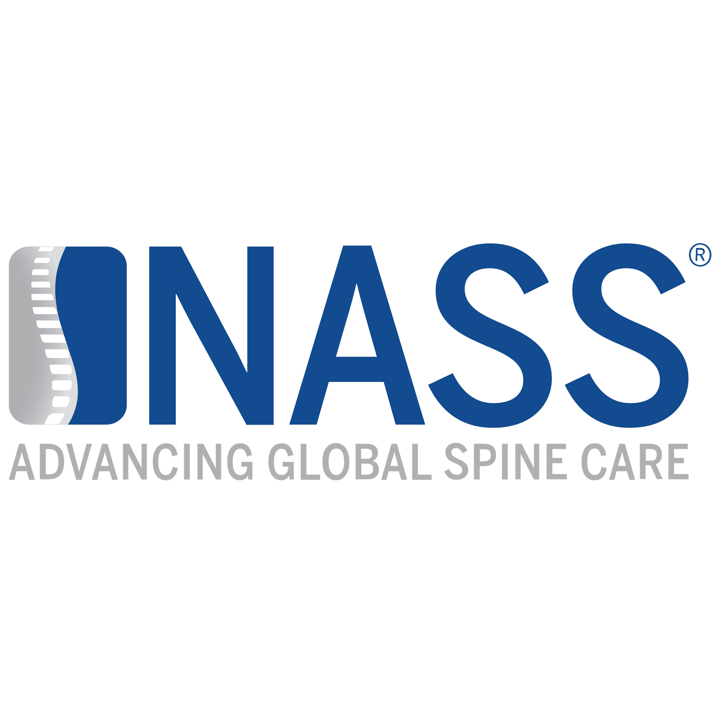 The image showcases a logo for INAS, with the tagline "Advancing Global Spine Care" underneath.