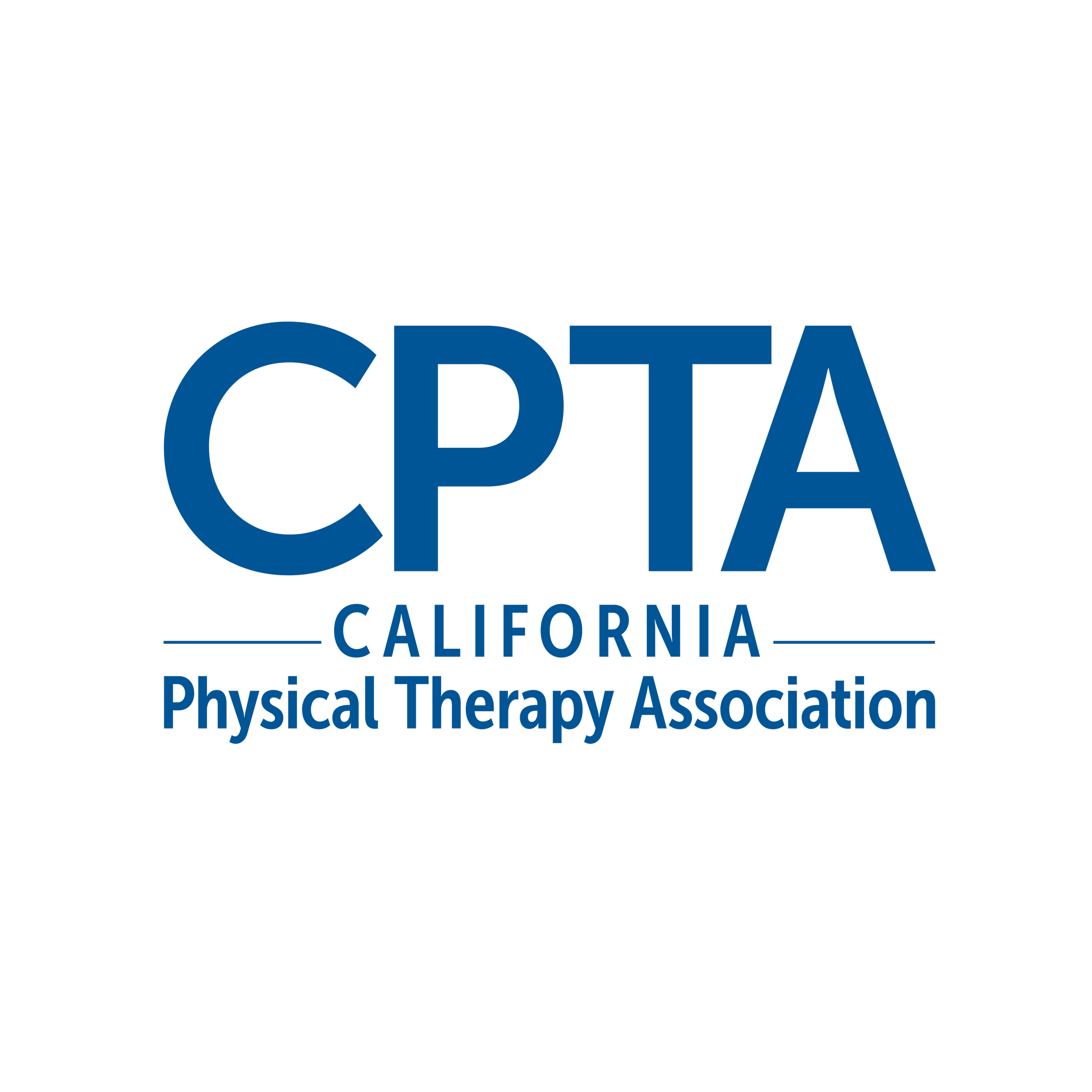 Logo of the California Physical Therapy Association with the text 'CPTA California Physical Therapy Association' in blue on a black background.