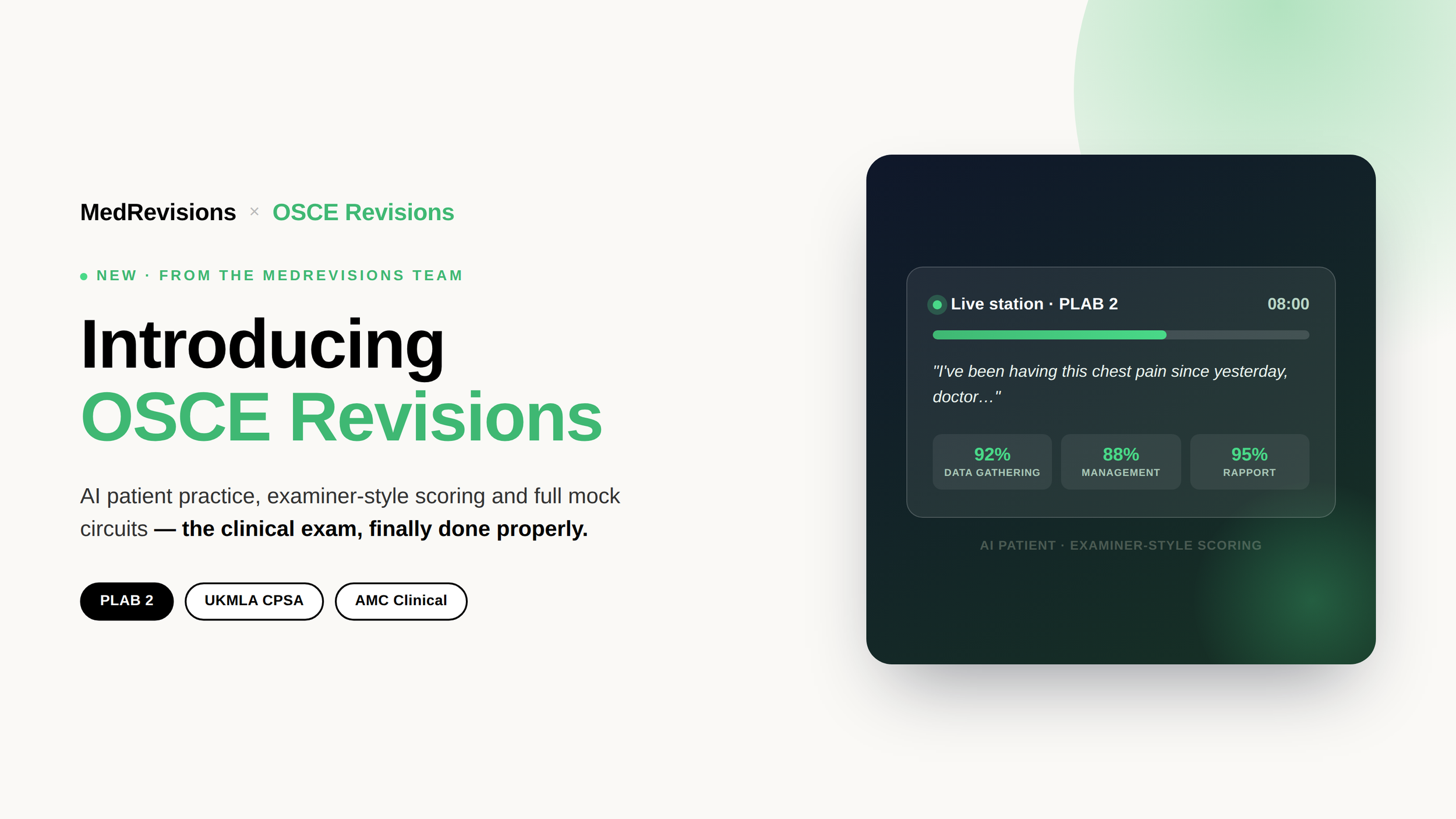 Introducing OSCE Revisions: the clinical exam, finally done properly