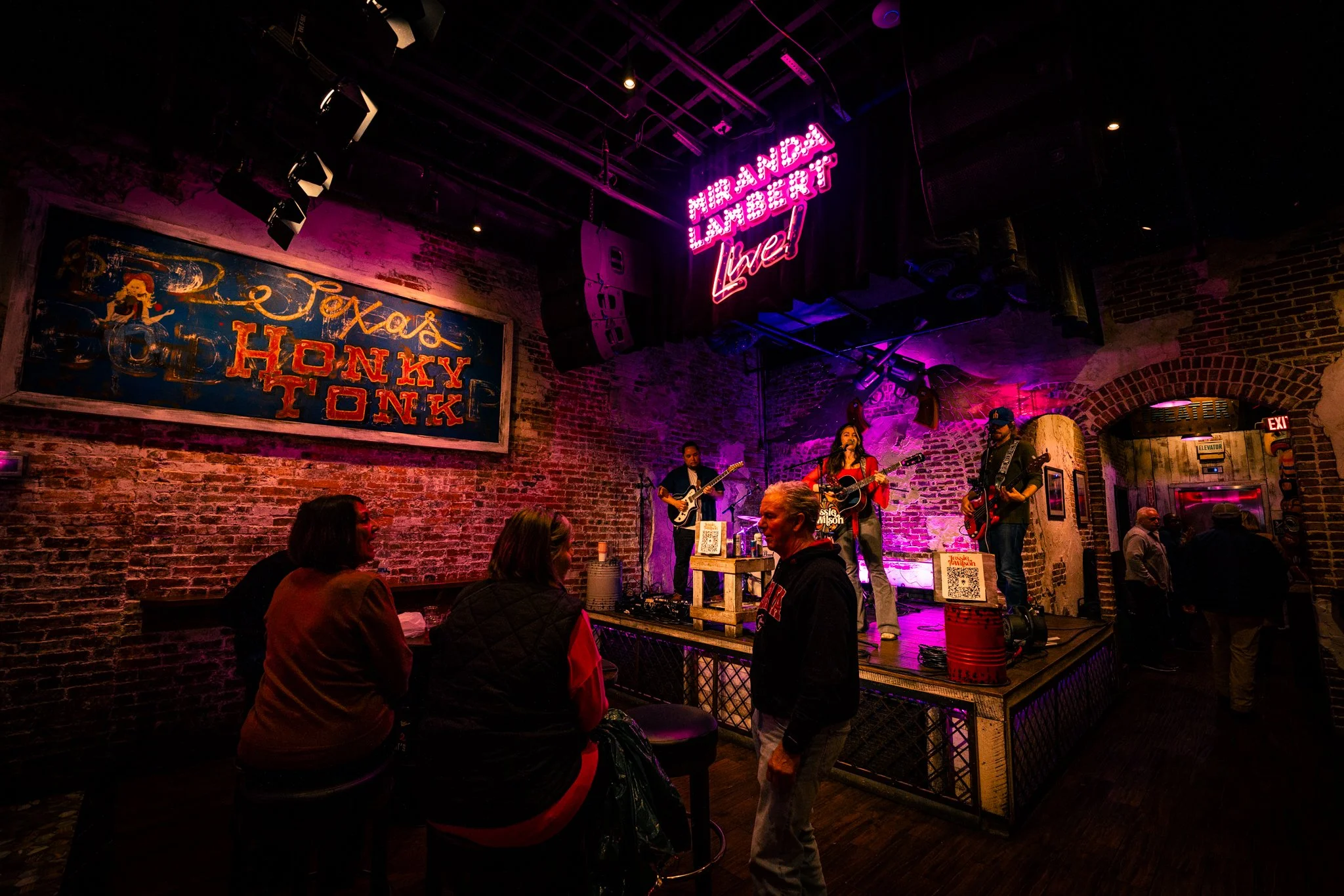 The main stage of Miranda Lambert's Casa Rosa bar and Mexican grill