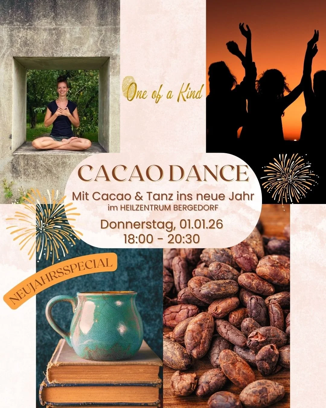 🎆 NEUJAHRSSPECIAL 🎆 CACAO CEREMONY &amp; ECSTATIC DANCE 🌿☕🪩🎶 am 01.01.2026

Lass uns 2026 gemeinsam begr&uuml;&szlig;en und willkommen hei&szlig;en, setz deine Intentionen f&uuml;rs neue Jahr und lass dich dabei von den erdenden und herz&ouml;ff