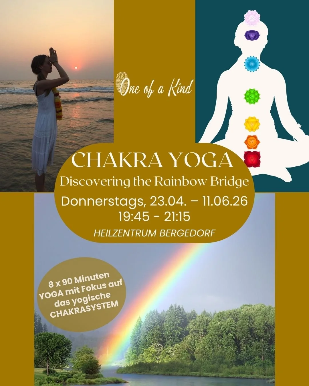 🌈 CHAKRA YOGA Kurs &ndash; DISCOVERING THE RAINBOW BRIDGE 🌈
8-w&ouml;chiger Kurs startet wieder am 23.04.26

Komm mit mir auf eine Reise durch die 7 Hauptchakra#divedeeperintoyourpractice

🐦 EARLY BIRD noch bis 08.03.! 🐦

Am 23. April startet wie