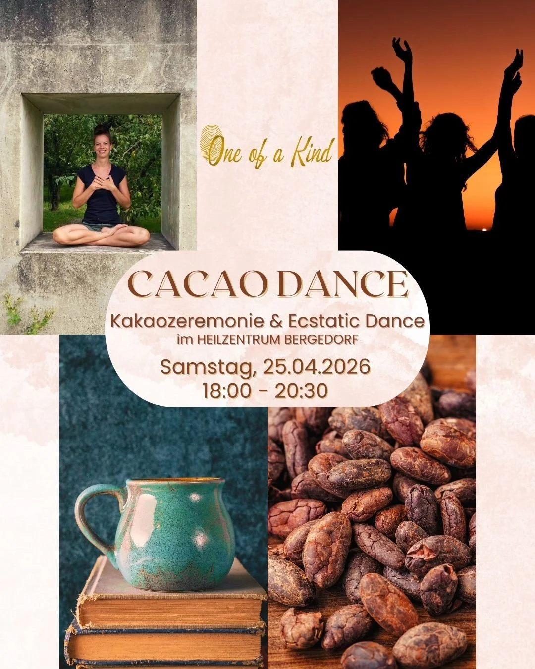 CACAO CEREMONY &amp; ECSTATIC DANCE 🌿☕🎶🪩 am 25.04.2026

Umarmt und gen&auml;hrt von den erdenden und herz&ouml;ffnenden Qualit&auml;ten der alten Heilpflanze Cacao kommen wir wieder im Kreis mit Zeremonie und Tanz zusammen.

Komm so wie du bist zu