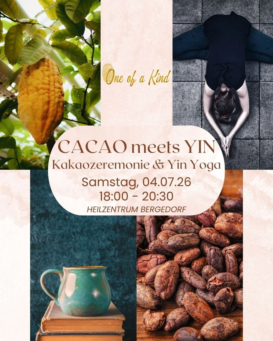 🌿☕☯️ CACAO meets YIN &ndash; Kakaozeremonie &amp; Yin Yoga am 04.07.2026

Erlaube dir in diesem Special zu sinken, auf eine Reise in dein Inneres zu gehen &amp; dich tief mit dir selbst und der Medizin von Cacao zu verbinden.

Tauche ins Sp&uuml;ren