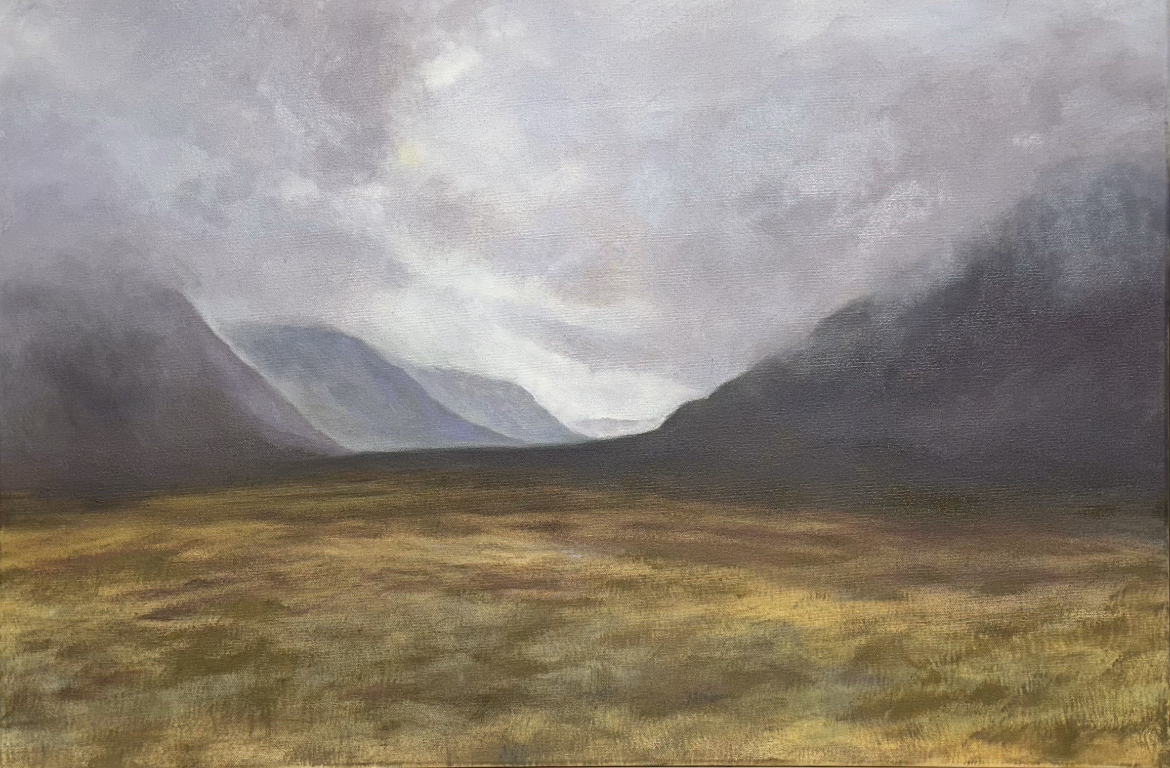 Dark Hills, 20" x 30", oil on canvas, $2000. Contact the artist to purchase at jekish100@gmail.com