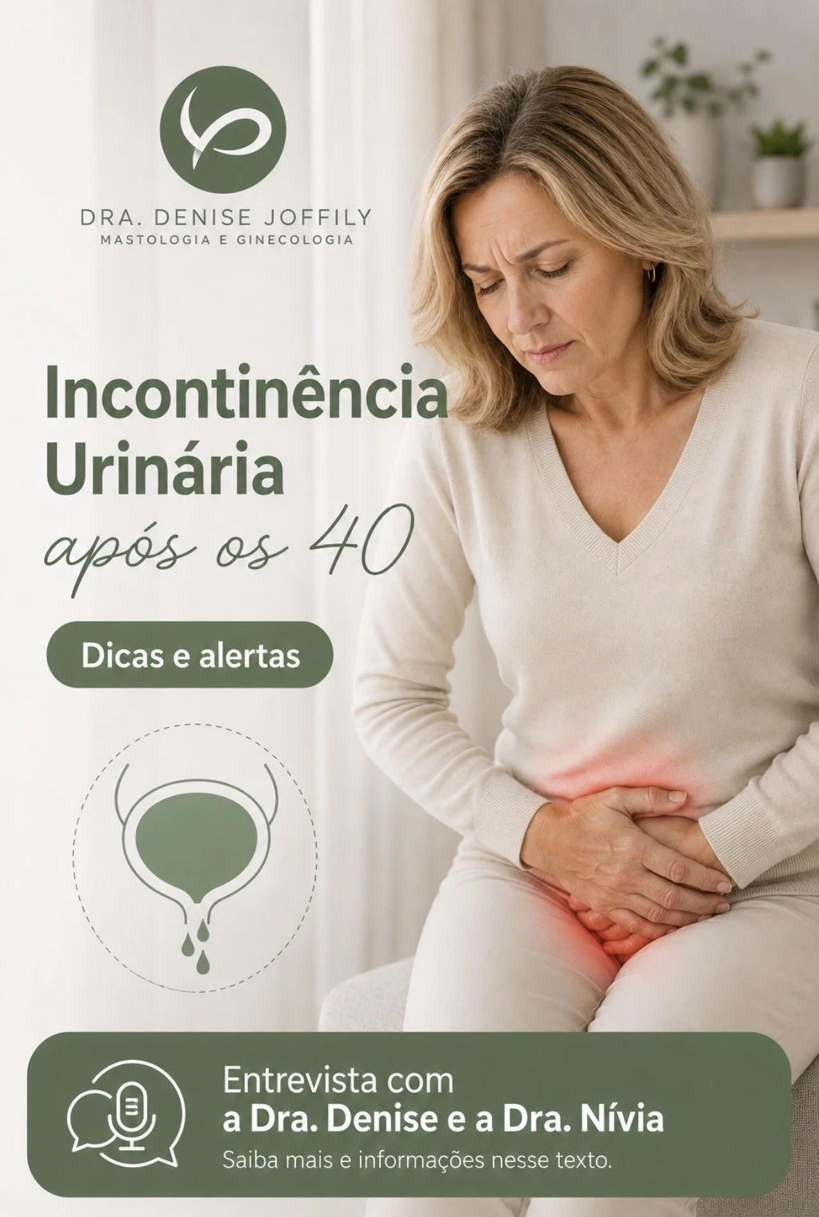 Incontinência urinária após os 40: condição afeta qualidade de vida da mulher na perimenopausa e menopausa


