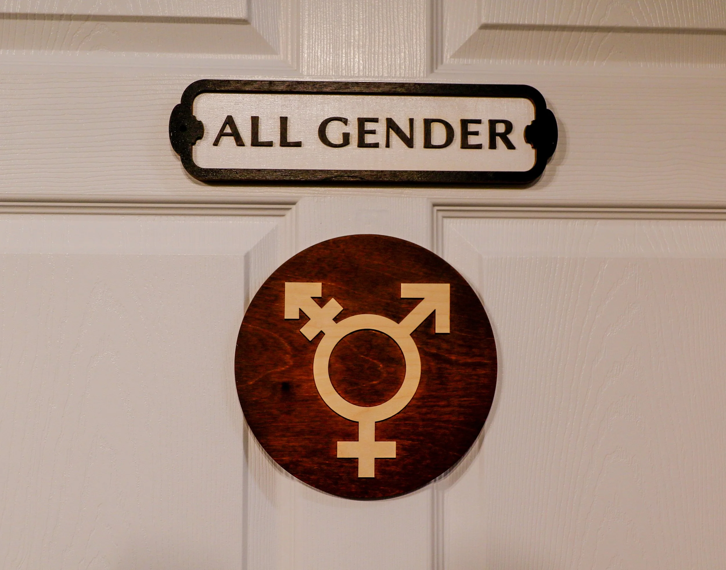 Clearly labelled all gender restrooms