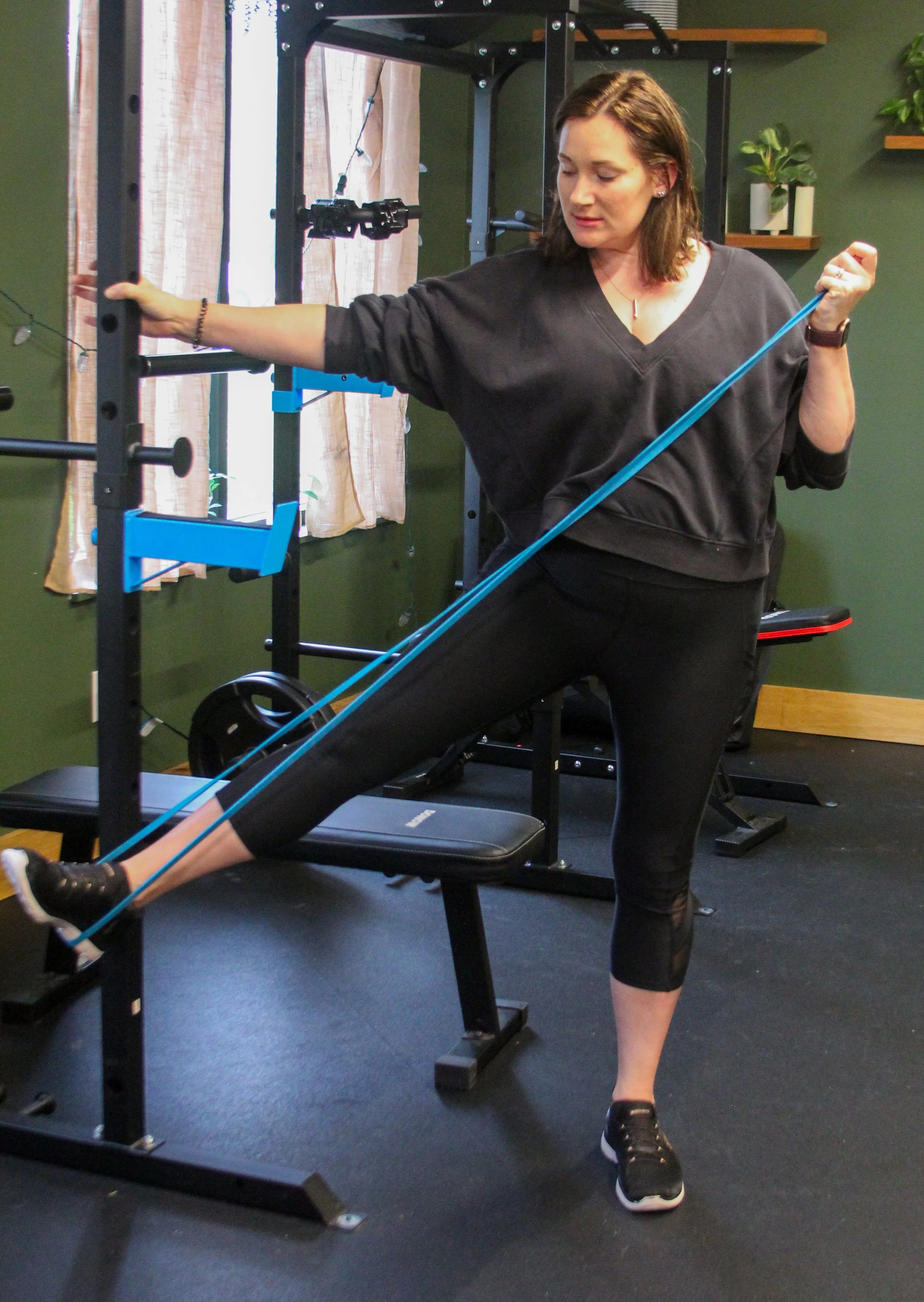 Trainer showcasing safe and effective exercise