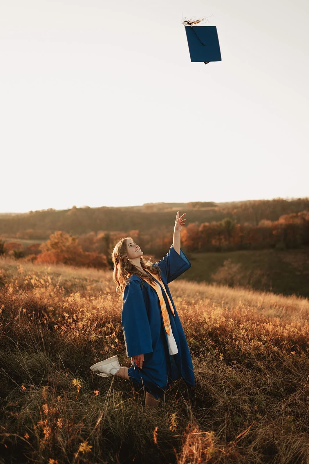 cap and gown senior portrait