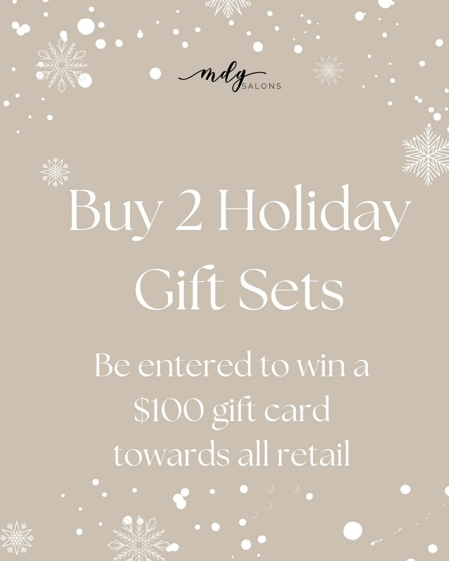 ✨🎄🎁 HOLIDAY PROMO ALERT 🎁🎄✨

Our holiday sets are going fast. Check off some names on your holiday shopping list and give the gift of healthy hair. Buy two, and you will be entered to win a $100 gift card to use on your next retail purchase.  The