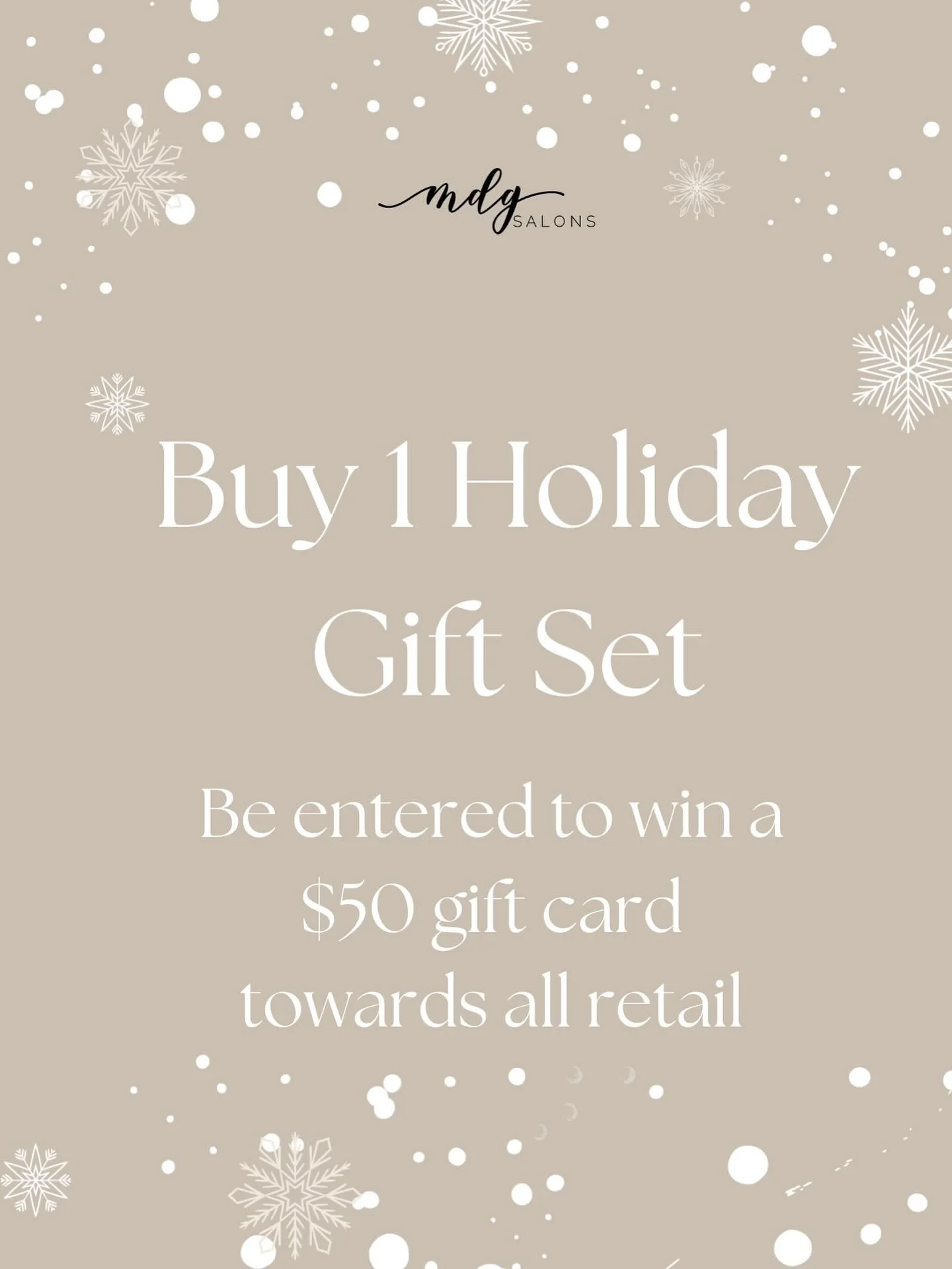 ✨🎄 NOVEMBER PROMO 🎄✨

MDG Salons is excited to share our amazing gift sets from Oribe and Kevin Murphy. Each set is perfectly packaged and ready to be gifted as is! 

Enter to win!
With the purchase of each gift set, you will be entered to win a $5