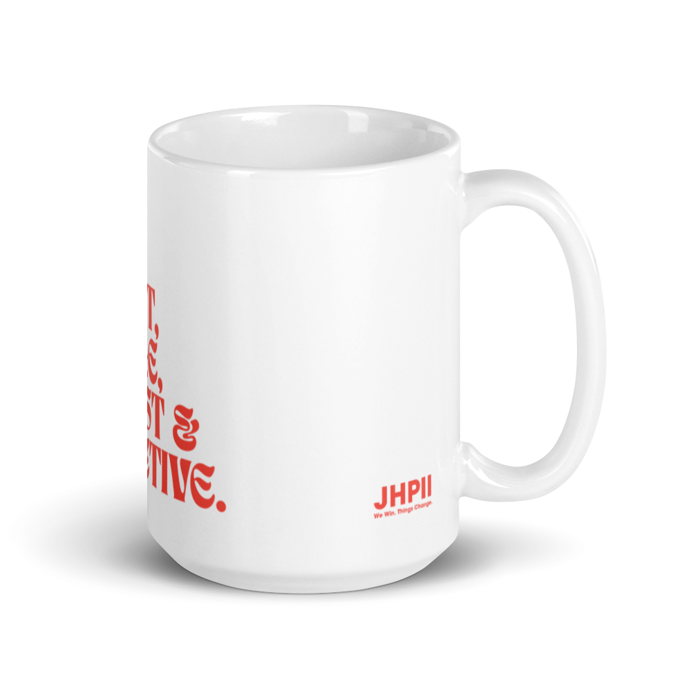 JHPII Smart, Simple, Honest, Effective White mug — JHPII
