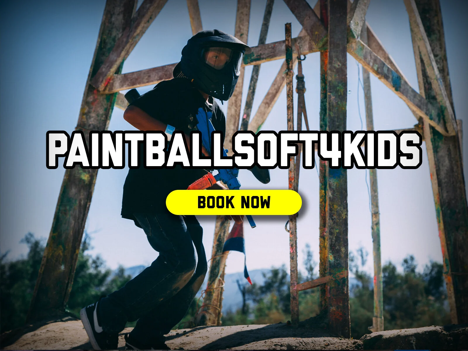 7 YEARS OF AGE & UP - PERFECT FOR KIDS & FAMILY PARTIES - LESS IMPACT - LESS MESS - THE EQUIPMENT IS LIGHTER - BALLS FLY AT 90 FEET PER SECOND - THE BALL WEIGHS 50% LESS & IS 50% SMALLER THAN A TYPICAL PAINTBALL