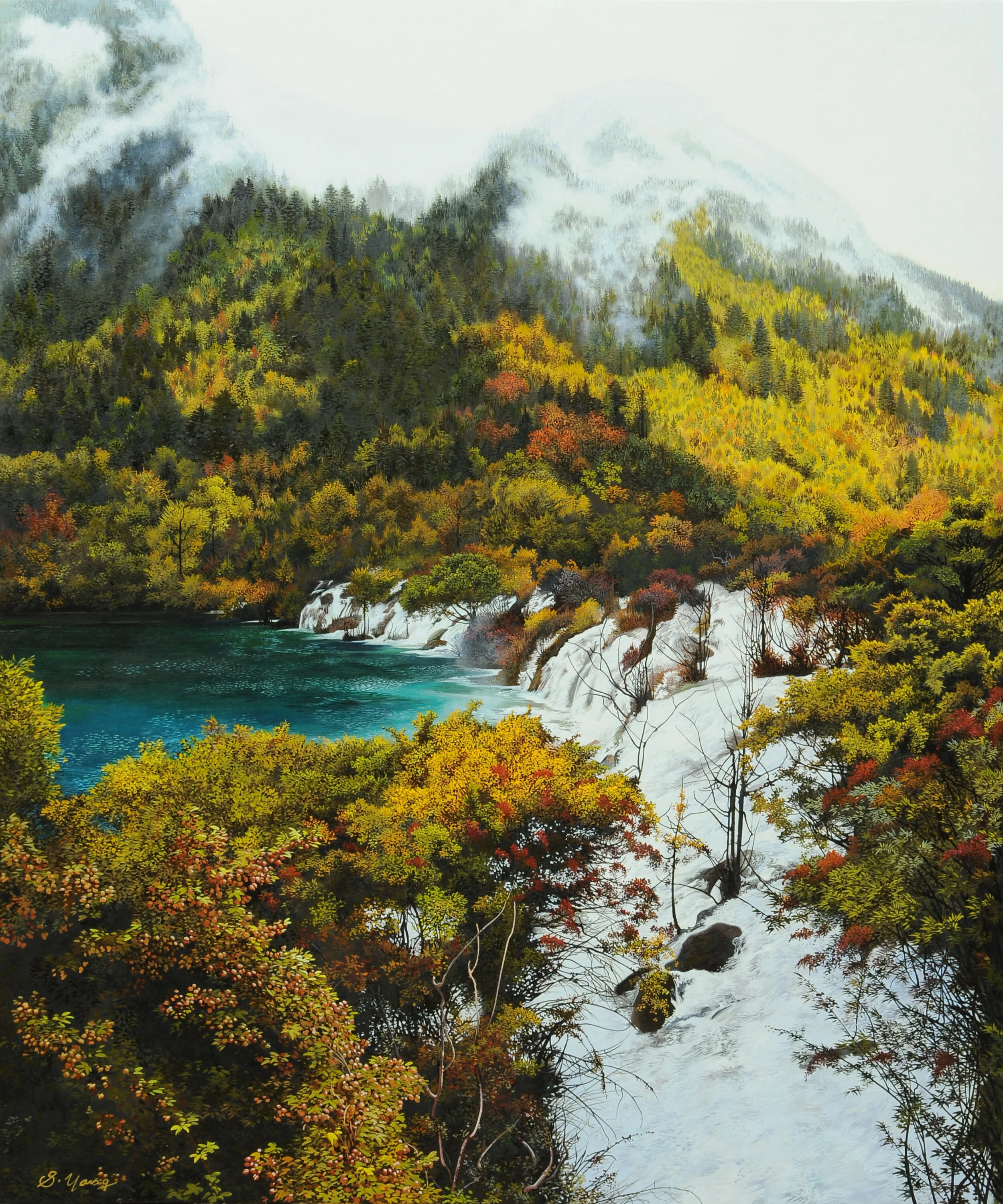 Waterfall view through forest .jpg