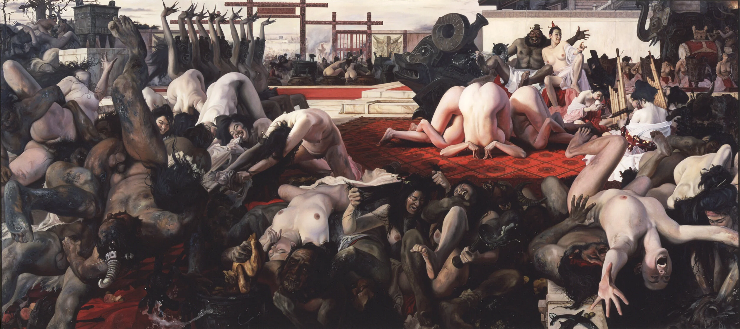 1 酒池肉林（昼）3985x1790mm 麻布油畫1995-98.JPG