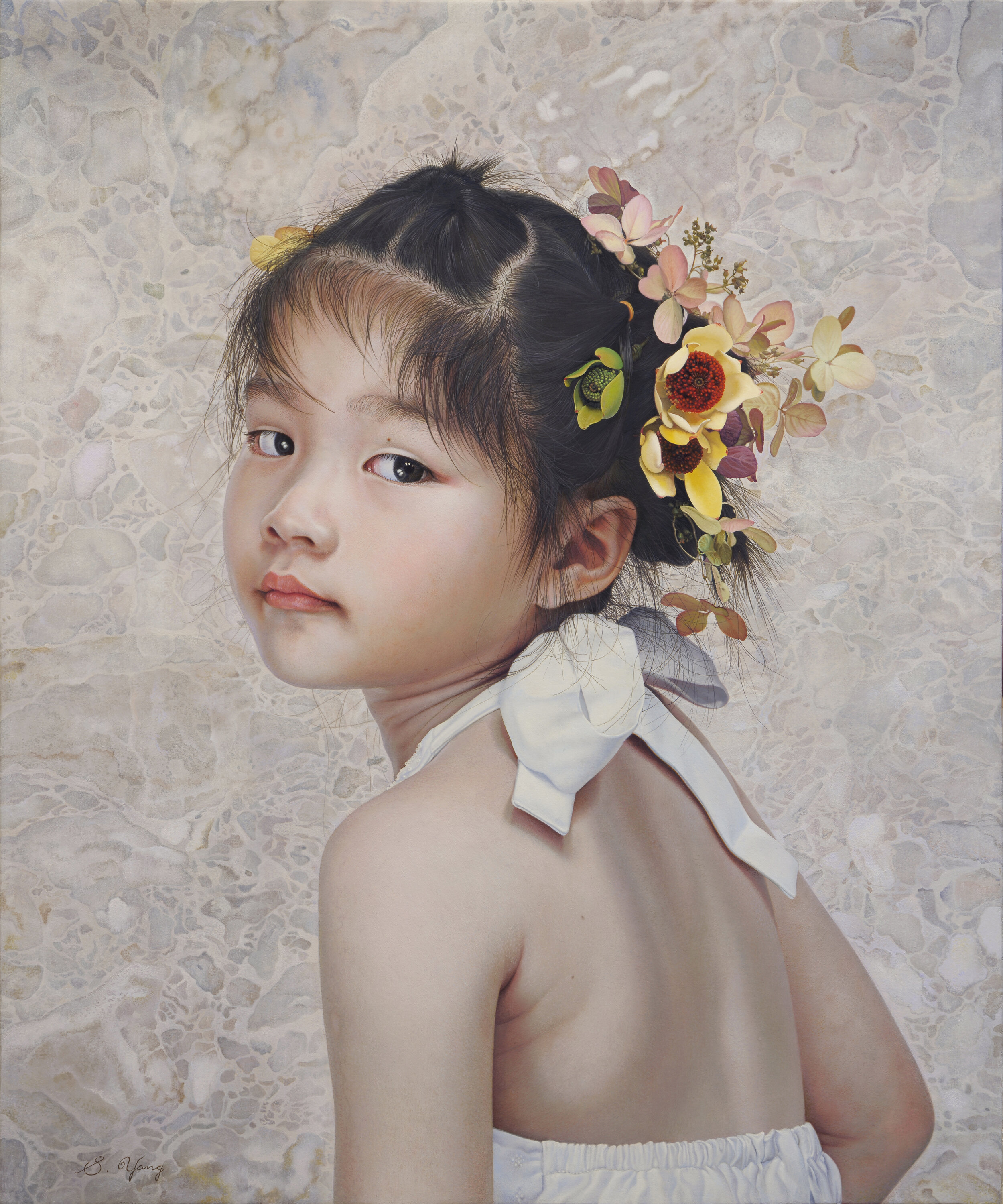 簪花女童 500x600mm油彩2010-2012年 楊紹良.jpg