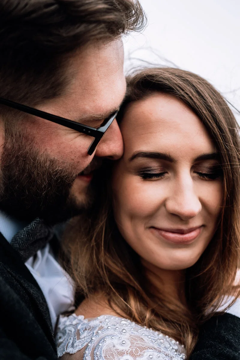 Happy Smiling Wedding Couple Irish Elopement Photoshoot