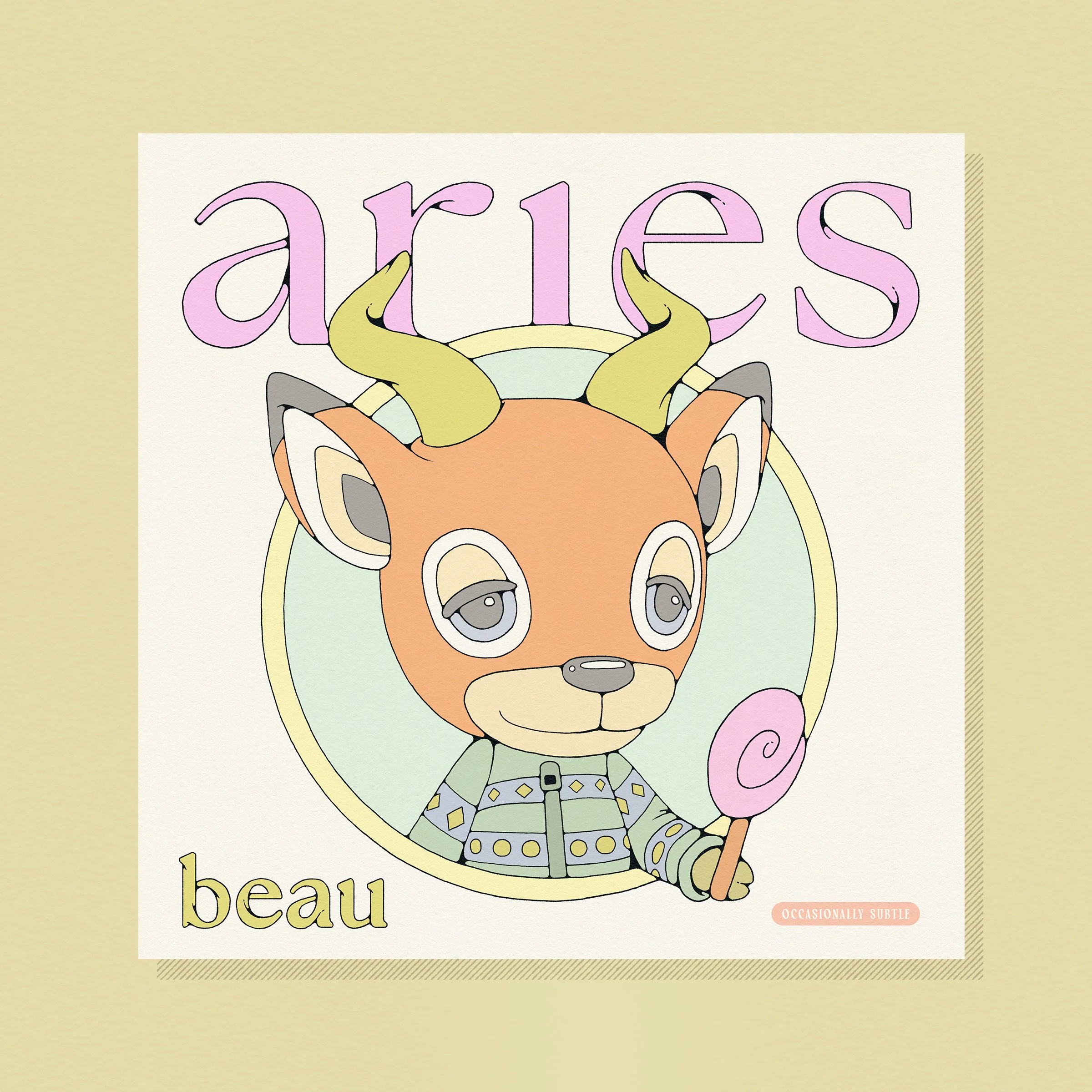 acnh ~ aries ~ 12"x 12" matte print