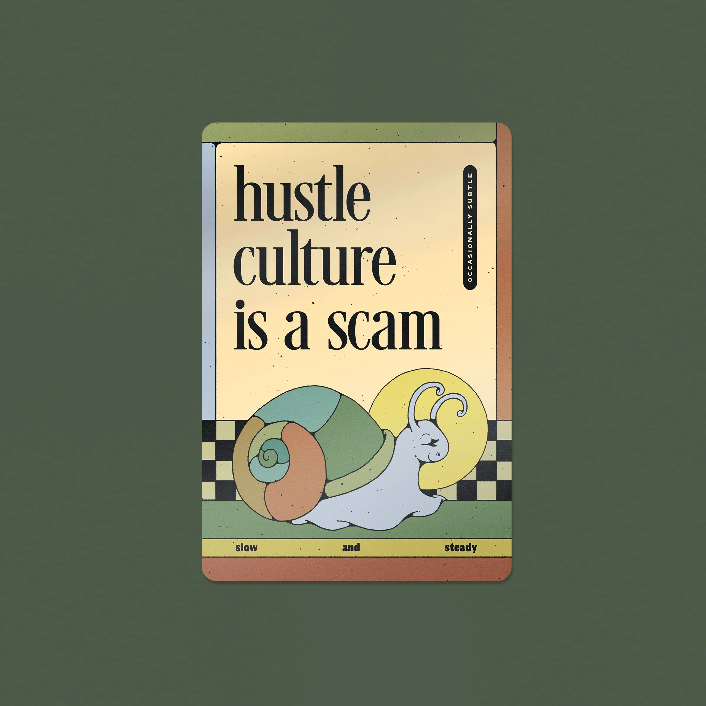 hustle culture ~ glossy vinyl sticker