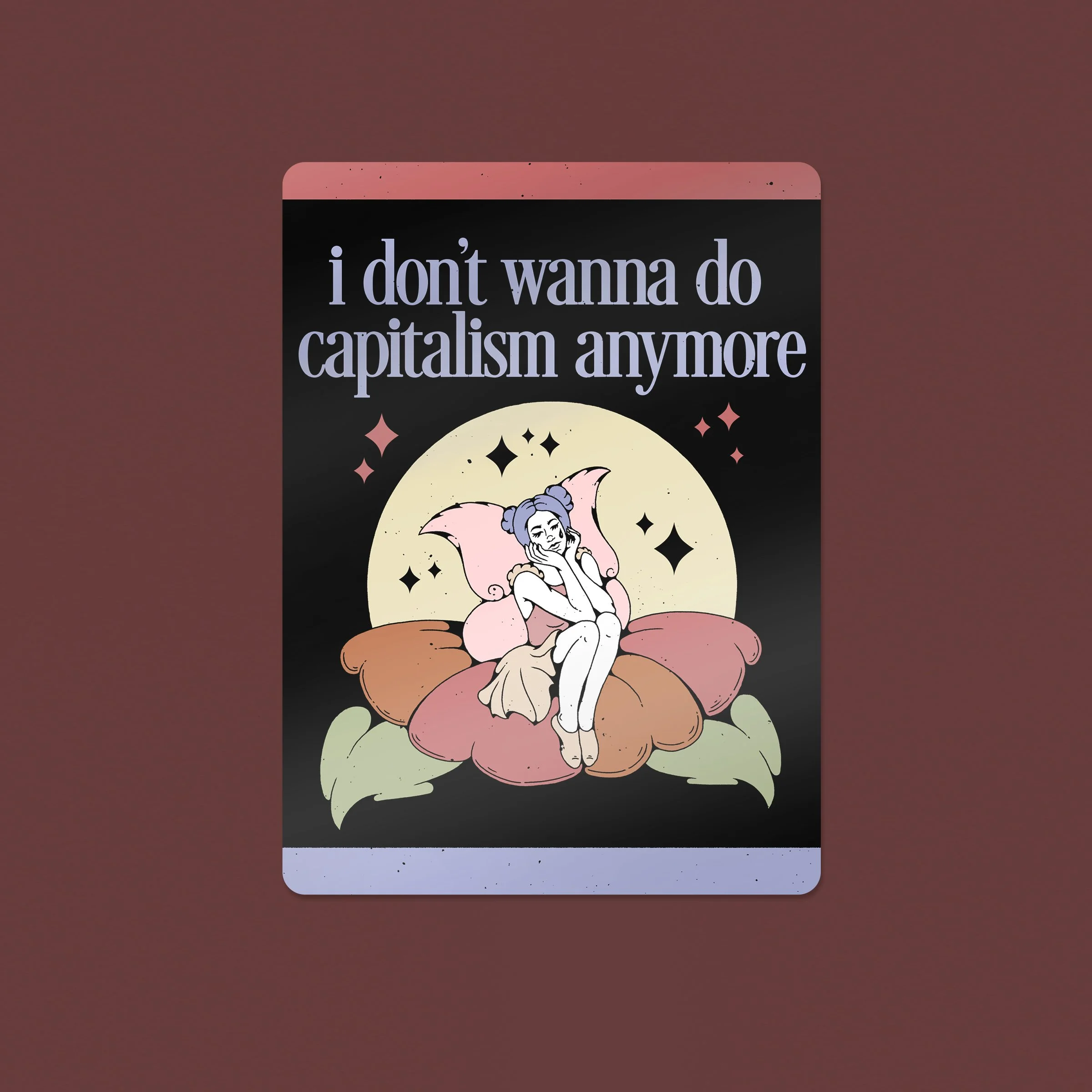 don't wanna ~ glossy vinyl sticker