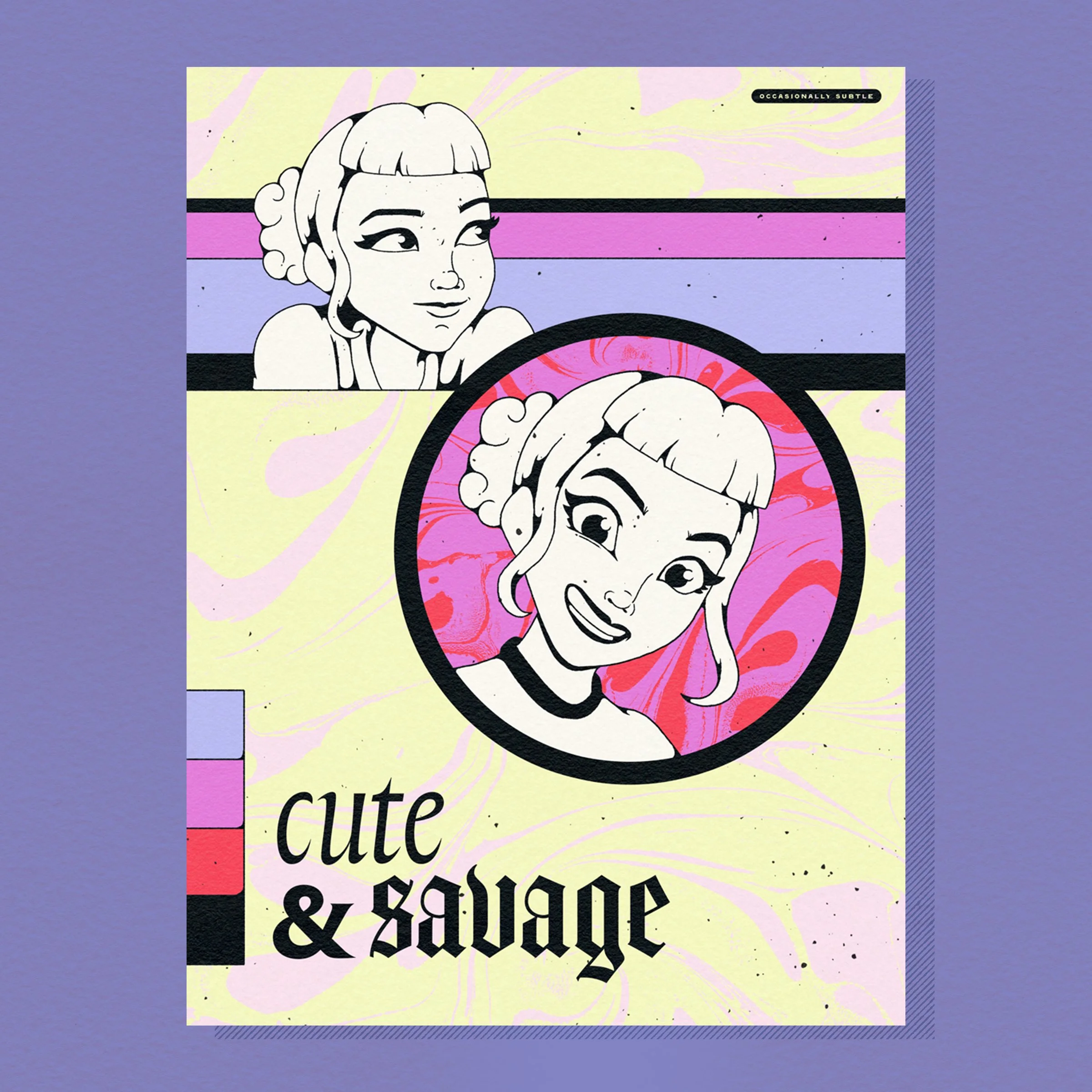 cute & savage ~ 12"x 16" matte print