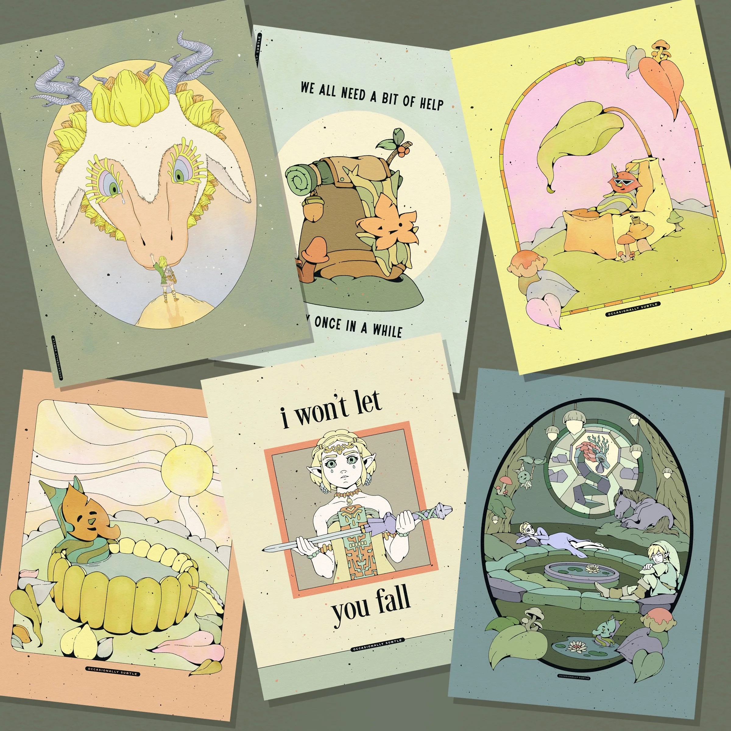 totk inspired ~ 6"x8" mini prints ~ set of 6