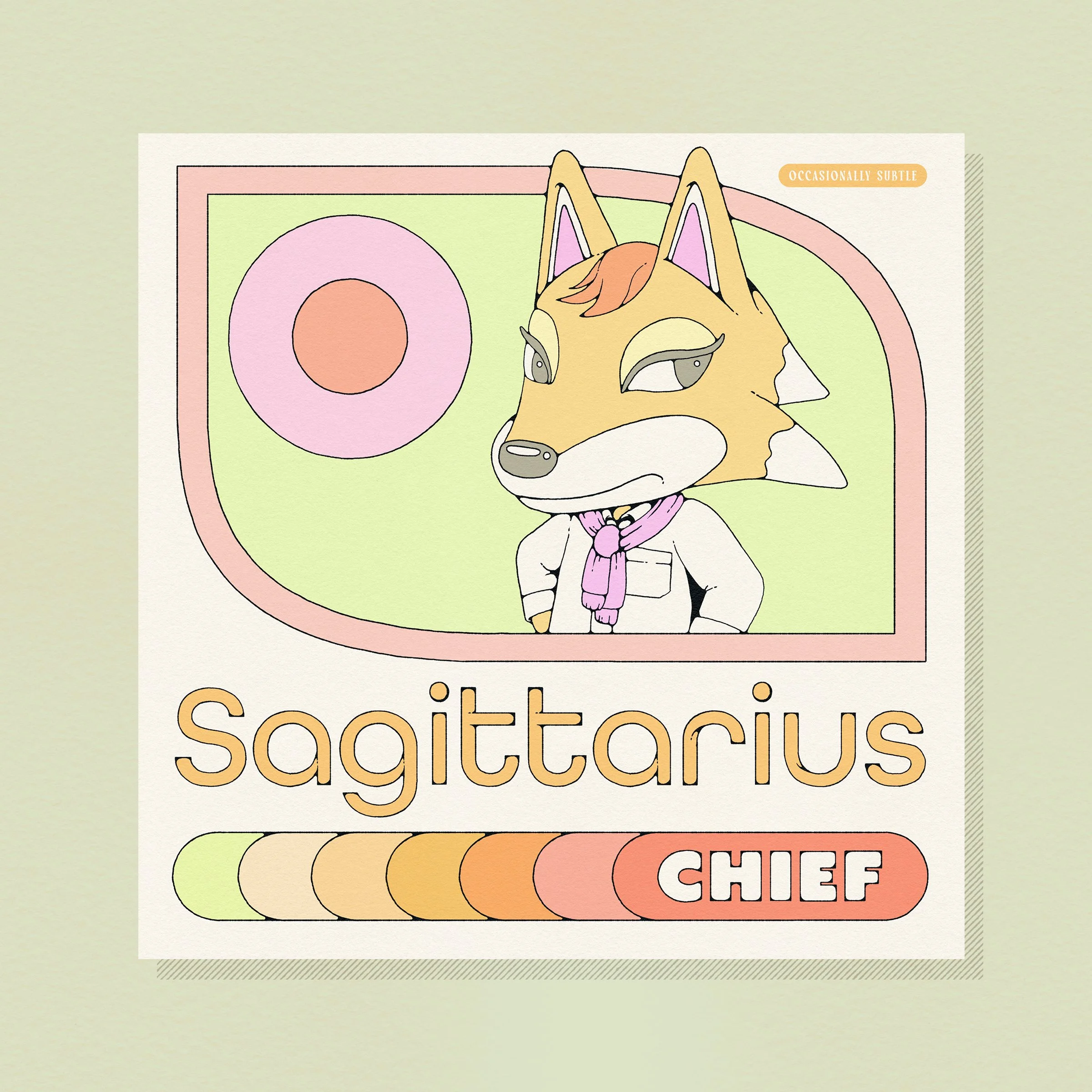 acnh ~ sagittarius ~ 12"x 12" matte print