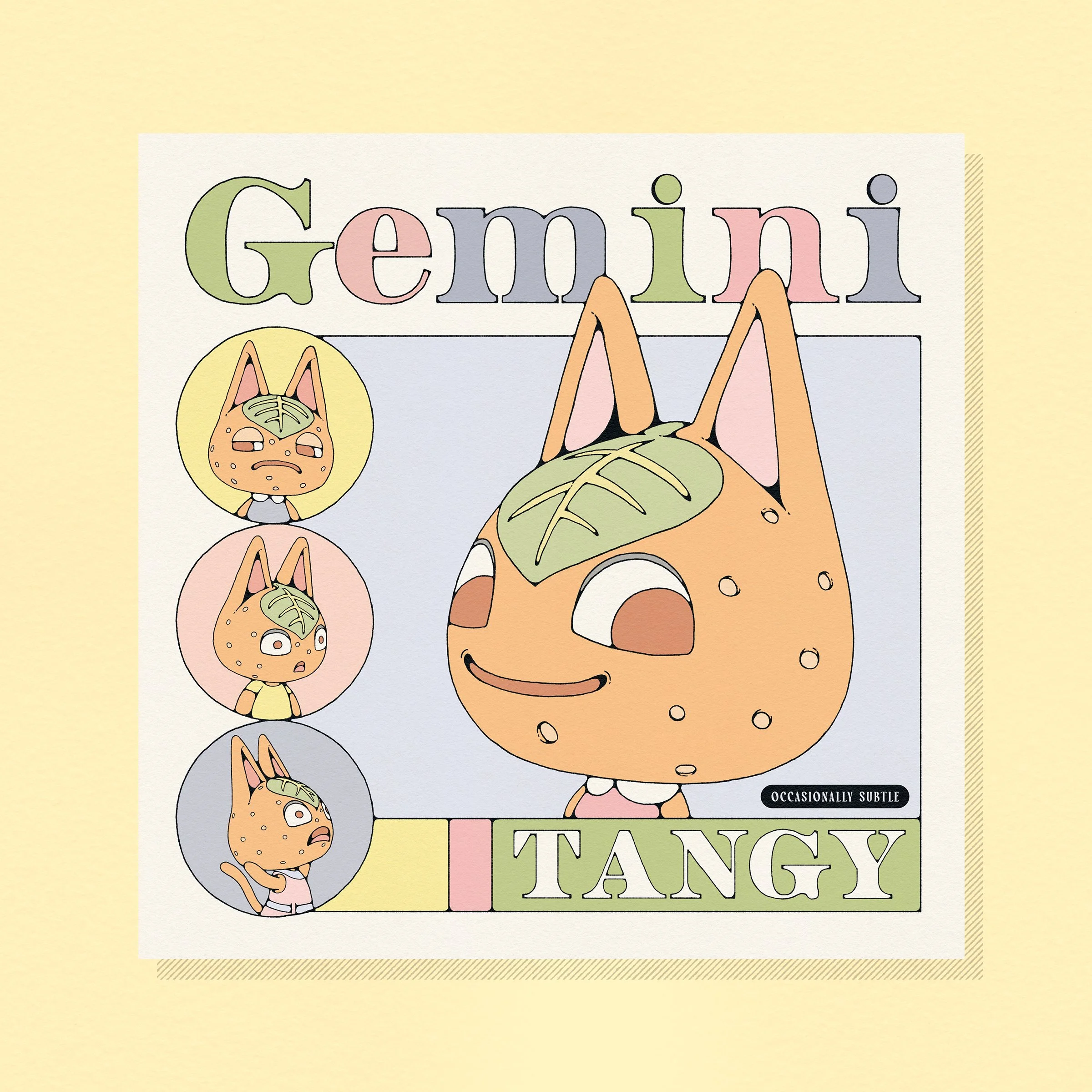 acnh ~ gemini ~ 12"x 12" matte print