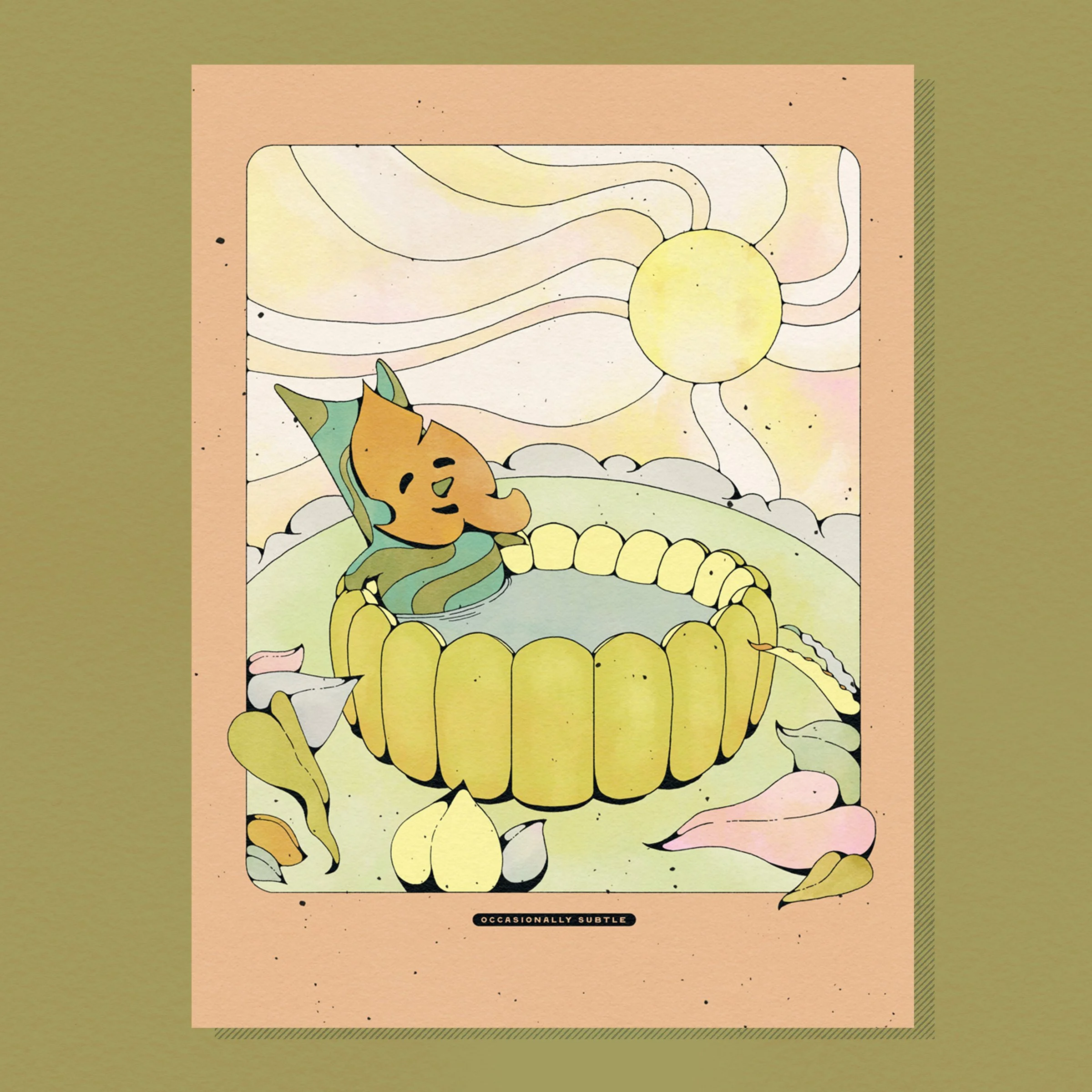 korok havin' a soak ~ 12"x 16" matte print