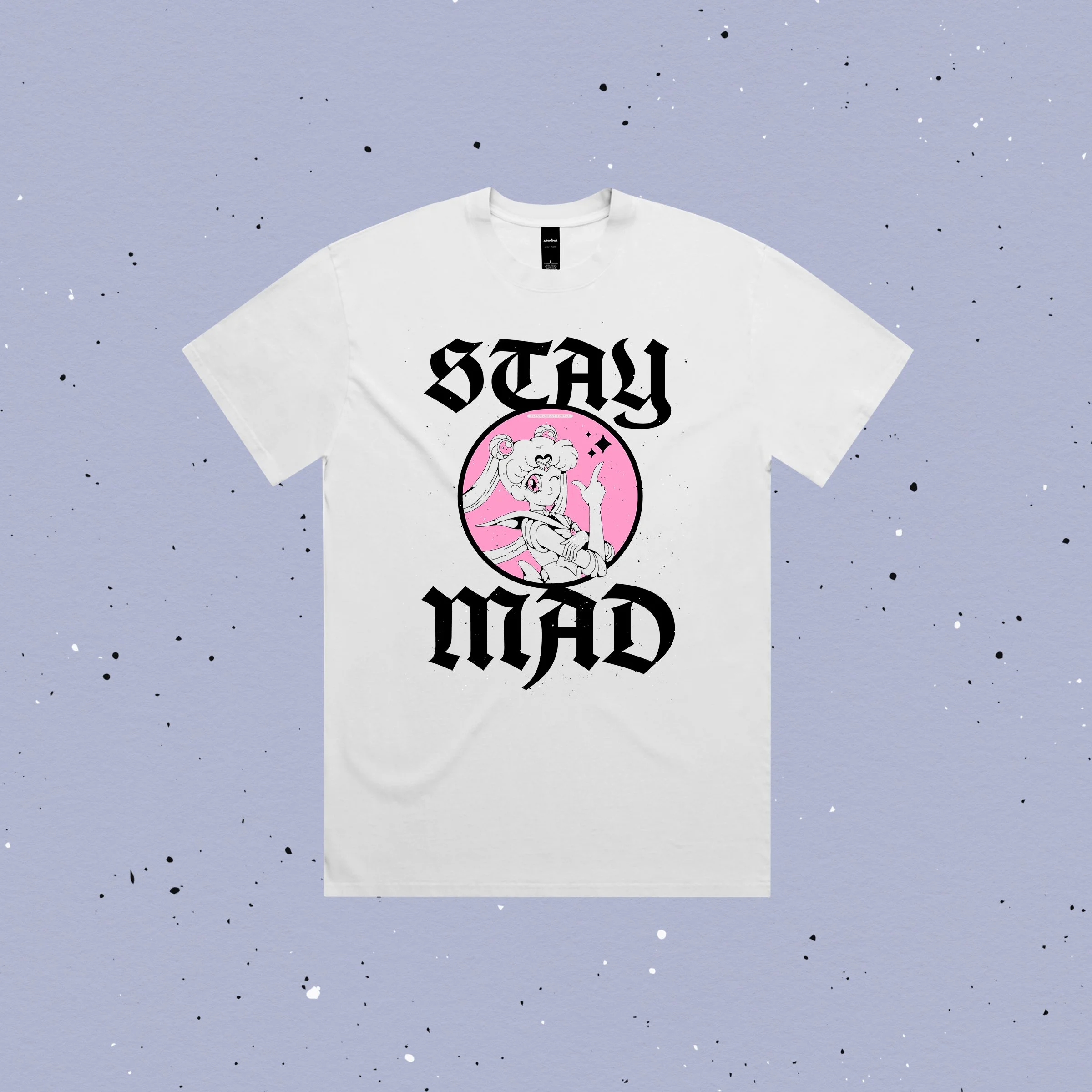 pre-order ~ STAY MAD ~ t-shirt ~ faded white