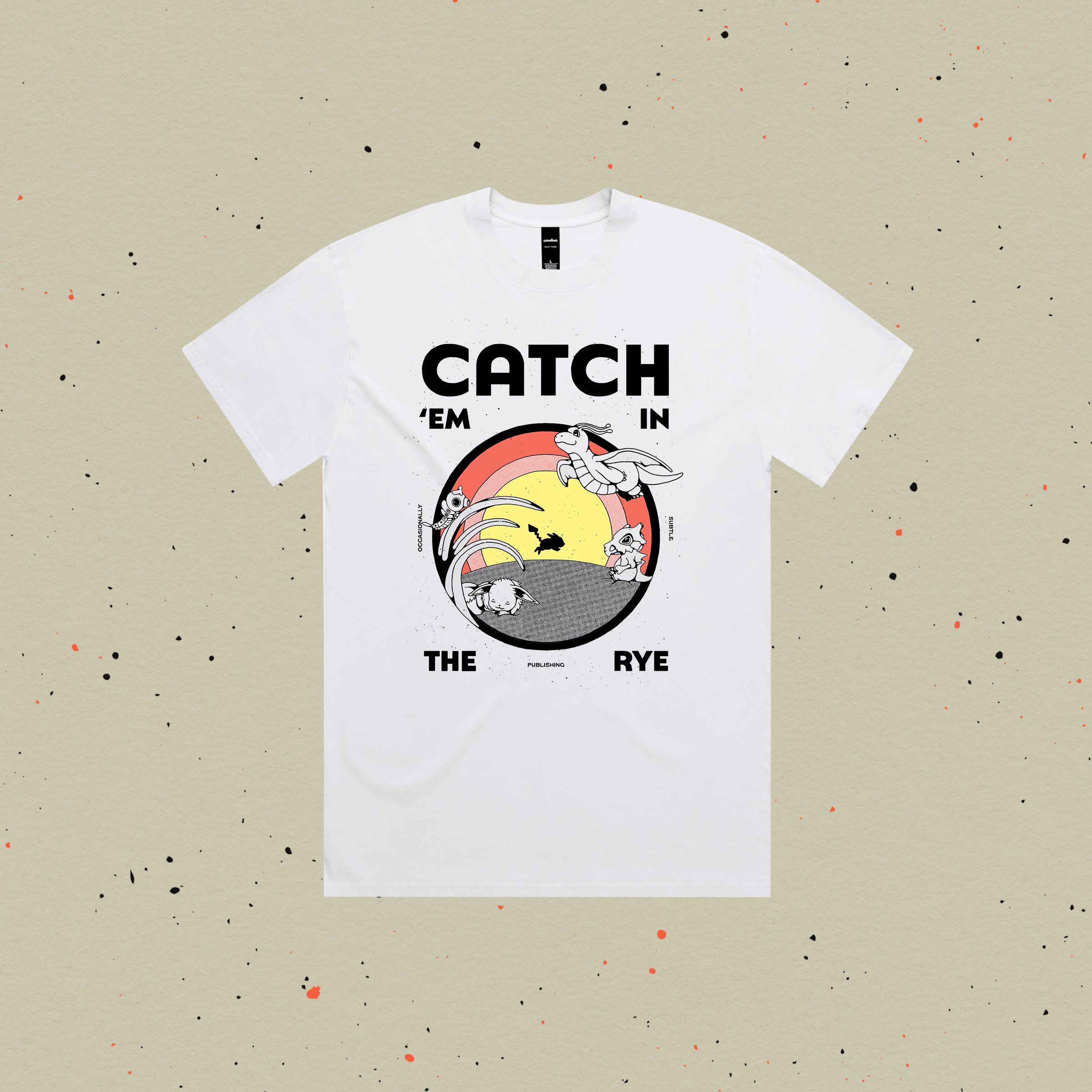 pre-order ~ CATCH 'EM ~ t-shirt ~ faded white
