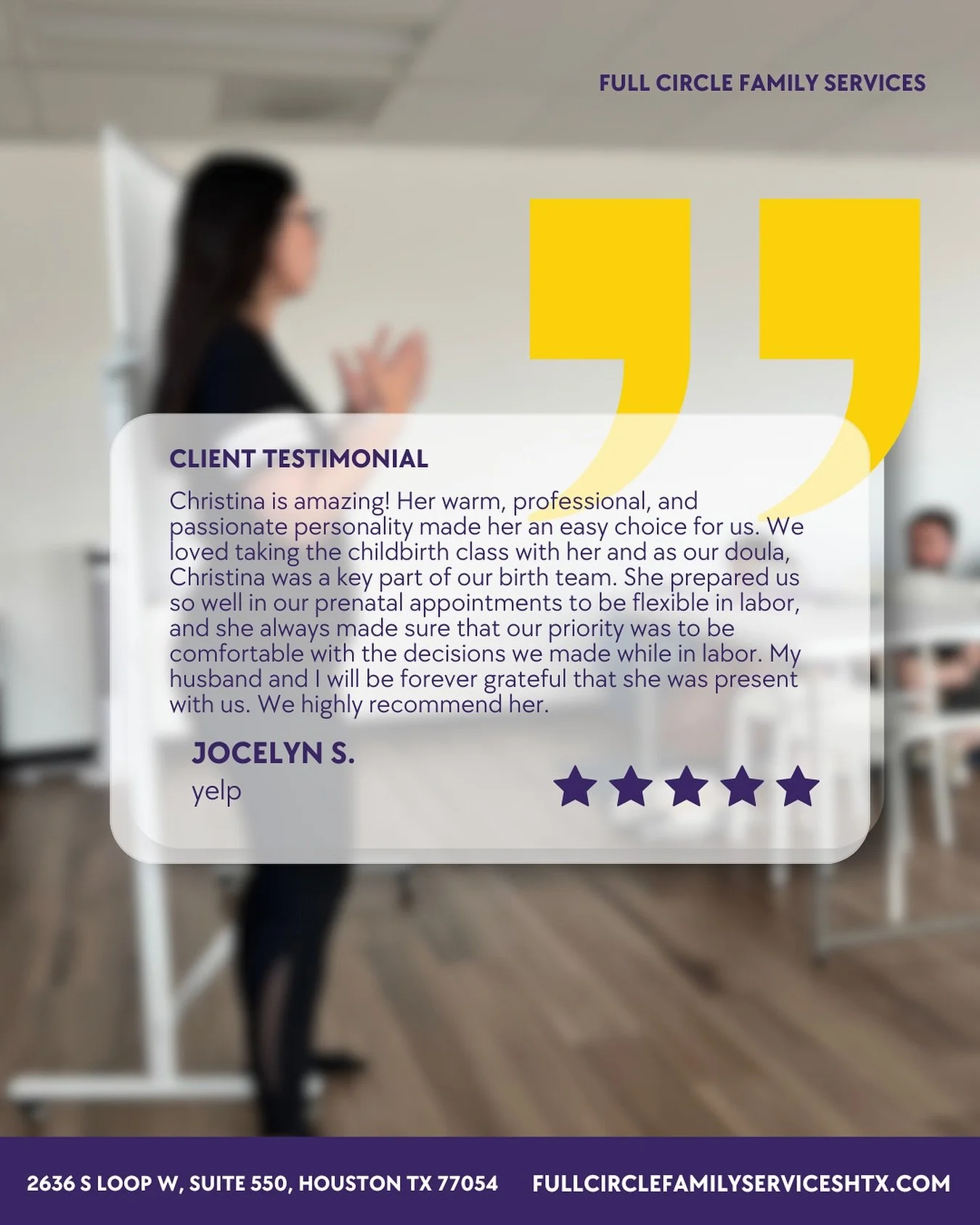 #FamilyFriday 💜

We&rsquo;re so grateful for our amazing clients who trust us during one of the most meaningful times of their lives. Testimonials like this remind us why we do what we do. 🌸

At Full Circle, midwifery care goes beyond prenatal visi
