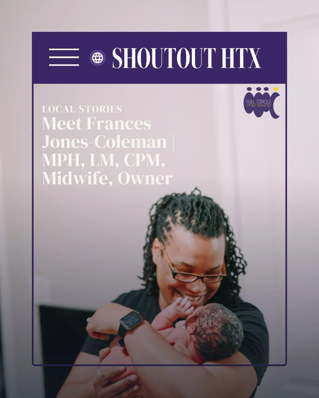 Fran's been busy! Check out her feature in ShoutoutHTX and catch her on the Whole Mother Show (links in bio) 💜 We&rsquo;re honored to see her shine and share in these spaces. ✨