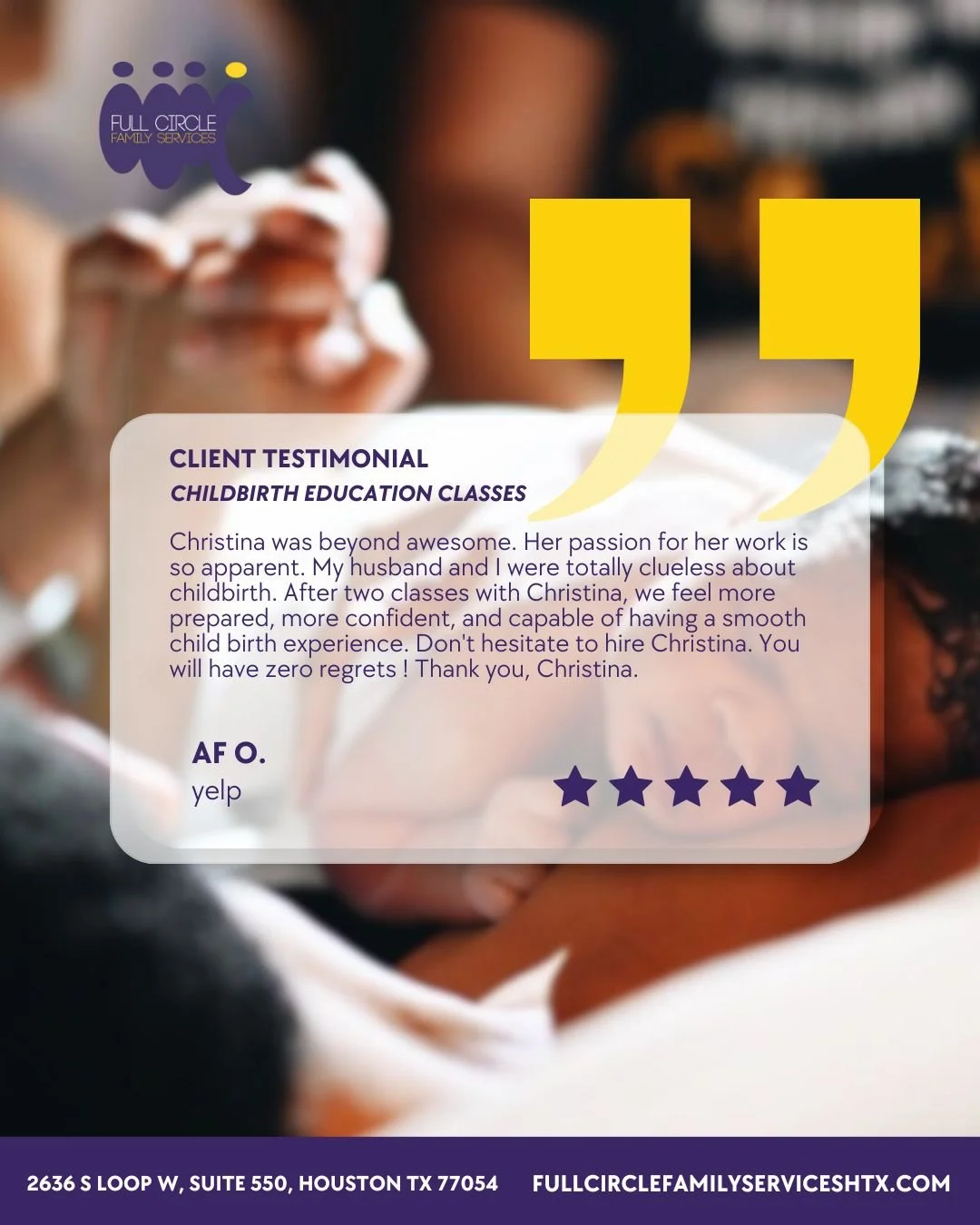 Every family deserves to feel informed, supported, and confident as they prepare for birth. Christina pours her passion into each class, turning uncertainty into empowerment. Hearing feedback like this reminds us why we do what we do.

@birtheducator