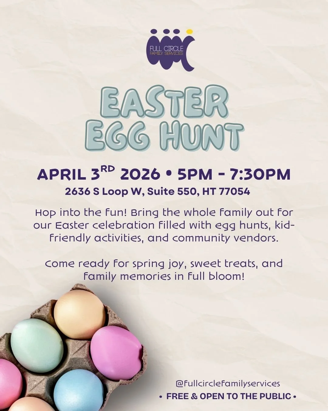 Join us on April 3rd for an evening of family fun! 

Interested in showcasing your products or services as a vendor? We'd love to have you! Click the #linkinbio to learn more and reserve your spot.

Want to donate? We're accepting donations every Wed