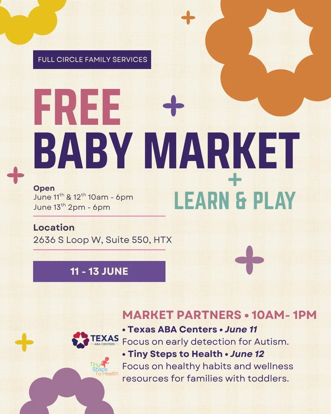 🎉 FREE BABY MARKET + PLAY &amp; LEARN 🎉
Join us for our FREE seasonal baby market !
Bring your reusable bags 🛍️ and come explore local resources, connect with other families, and enjoy engaging activities designed for little learners.

✨ Thursday,
