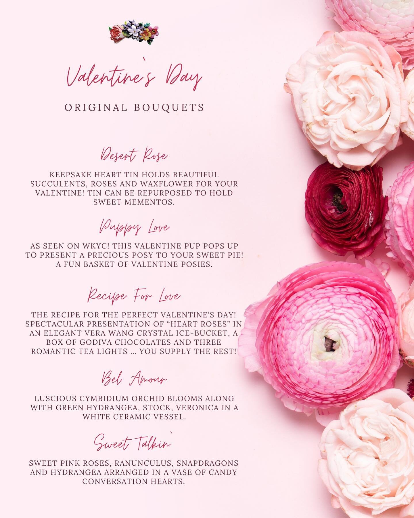 💗 It`s NOT too late to place orders for Valentine`s Day! Our designer`s have curated a wide variety of romantic and friendly bouquets designed for any Valentine on your list. We are so happy to bring people closer together through fresh floral deliv