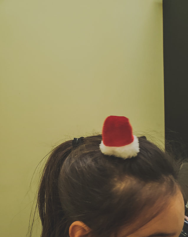  I almost cried when my 4 year old showed up with this tiny santa hat on. 