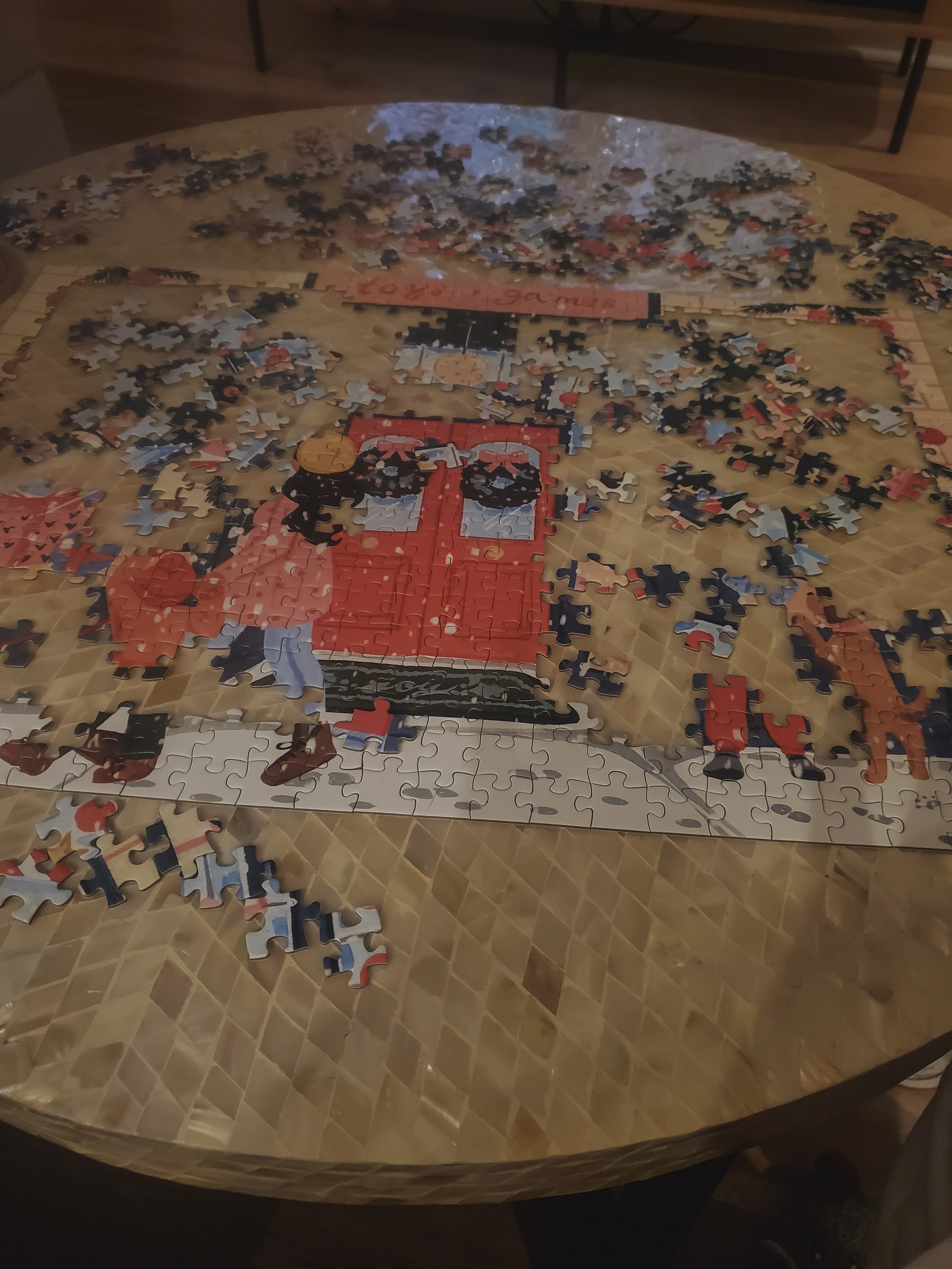  Puzzle progress after day 1. 