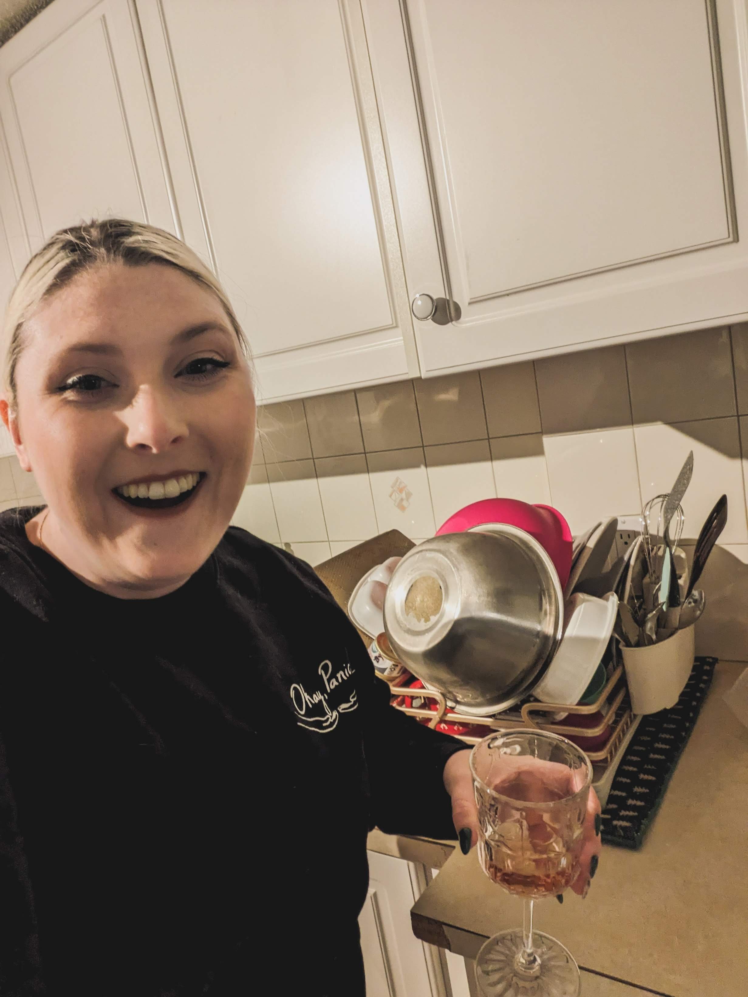  I felt like I didn’t have enough pictures so I just started taking selfie’s so here is me in front of the dishes that I finally did because I finally bought dish soap. Being a grown up is hard ok? 