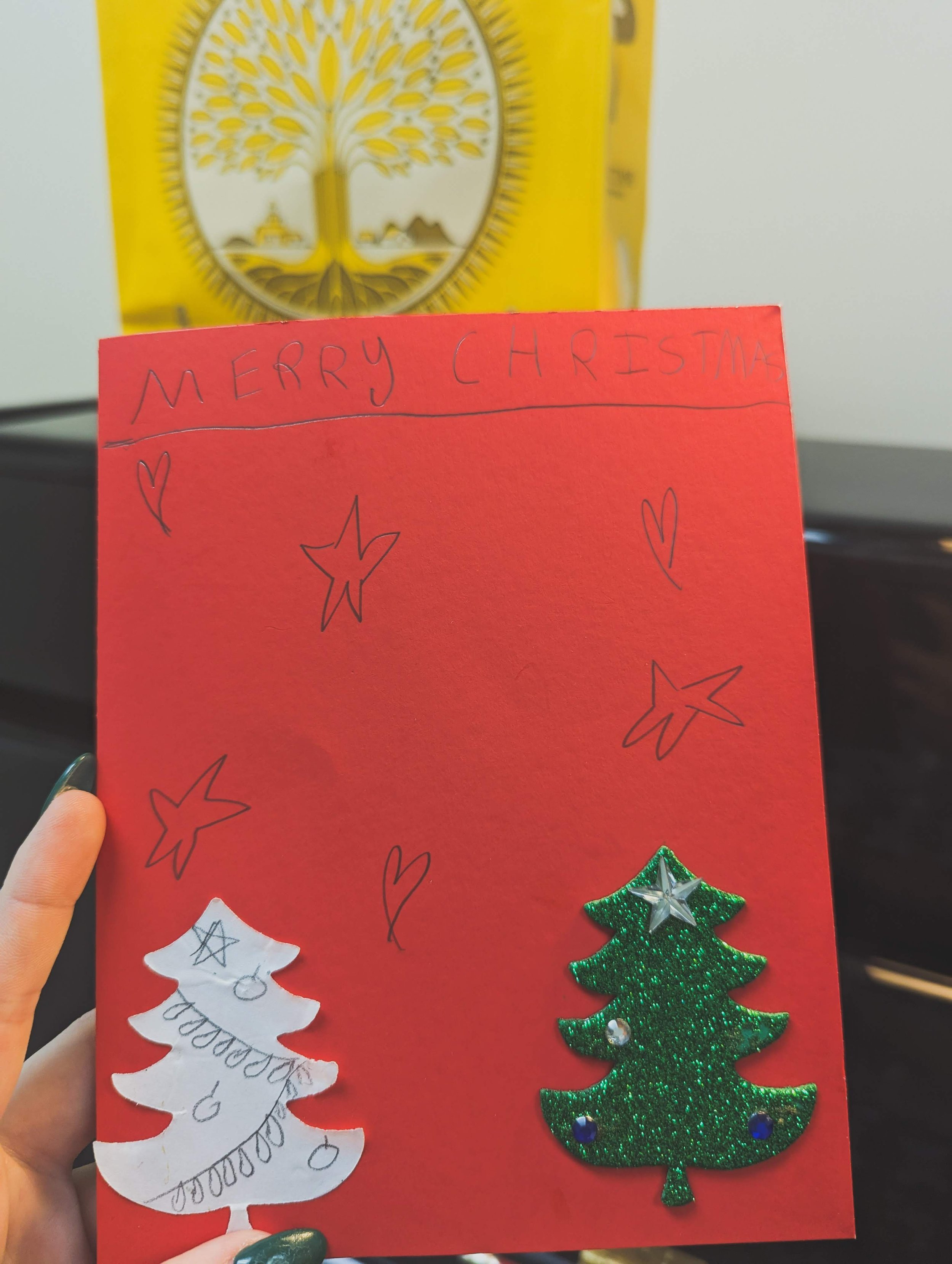  My student made my a Christmas card and brought me a lovely Christmas gift! 