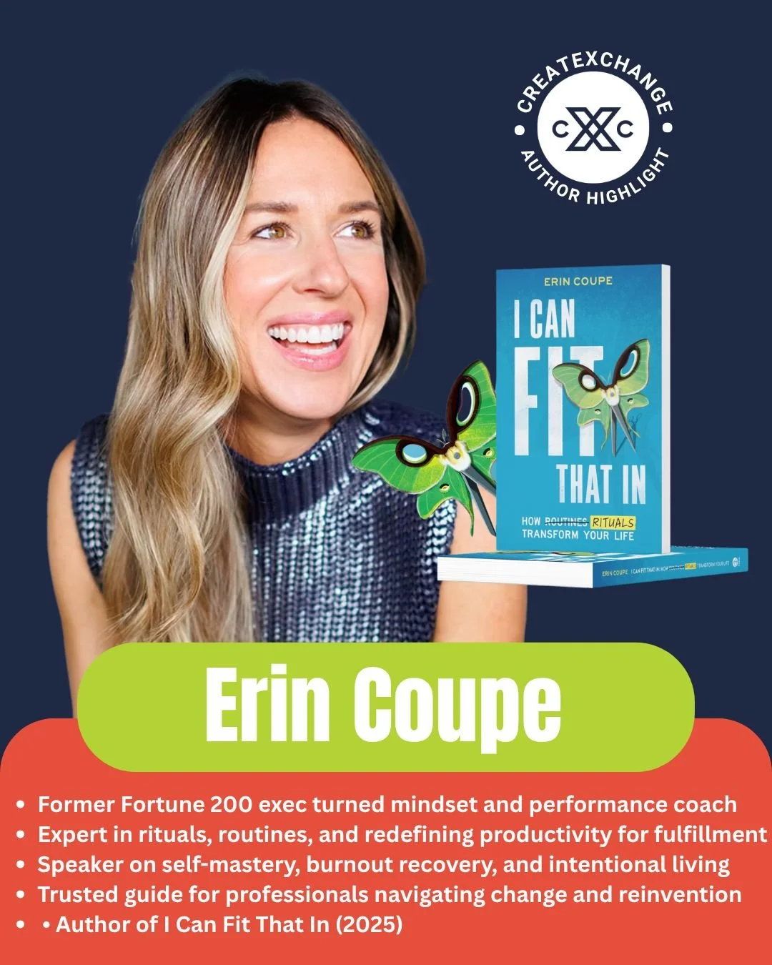 🌟 CXC AUTHOR HIGHLIGHT 🌟 

𝐖𝐡𝐚𝐭 𝐢𝐟 𝐲𝐨𝐮𝐫 𝐛𝐞𝐬𝐭 𝐥𝐢𝐟𝐞 𝐢𝐬𝐧&rsquo;𝐭 𝐚𝐛𝐨𝐮𝐭 𝐝𝐨𝐢𝐧𝐠 𝐦𝐨𝐫𝐞&mdash;𝐛𝐮𝐭 𝐜𝐡𝐨𝐨𝐬𝐢𝐧𝐠 𝐛𝐞𝐭𝐭𝐞𝐫?

In 𝘐 𝘊𝘢𝘯 𝘍𝘪𝘵 𝘛𝘩𝘢𝘵 𝘐𝘯: 𝘏𝘰𝘸 𝘙𝘪𝘵𝘶𝘢𝘭𝘴 𝘢𝘯𝘥 𝘙𝘰𝘶𝘵𝘪𝘯𝘦𝘴 𝘛𝘳𝘢?